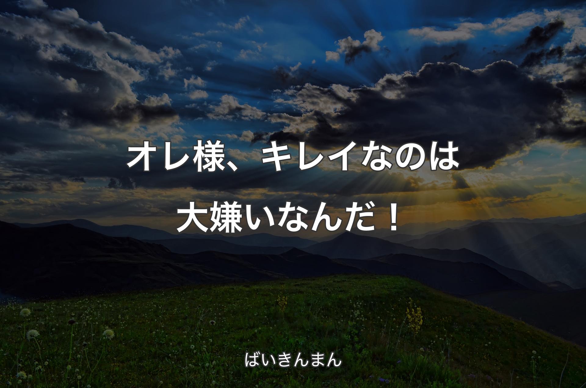 オレ様、キレイなのは大嫌いなんだ！ - ばいきんまん