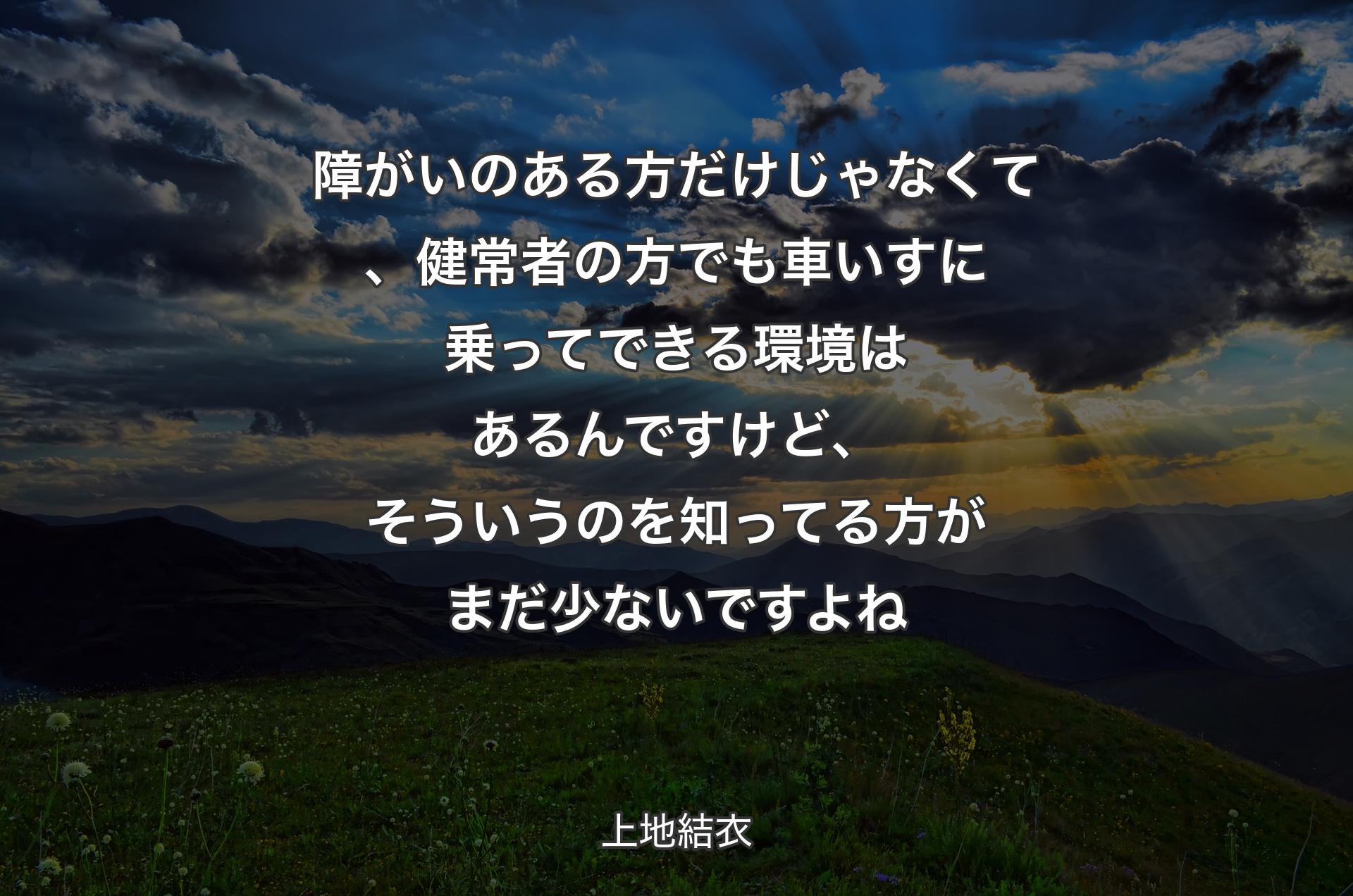 障がいのある方だけじゃなくて、健常者の方でも車いすに乗ってできる環境はあるんですけど、そういうのを知ってる方がまだ少ないですよね - 上地結衣