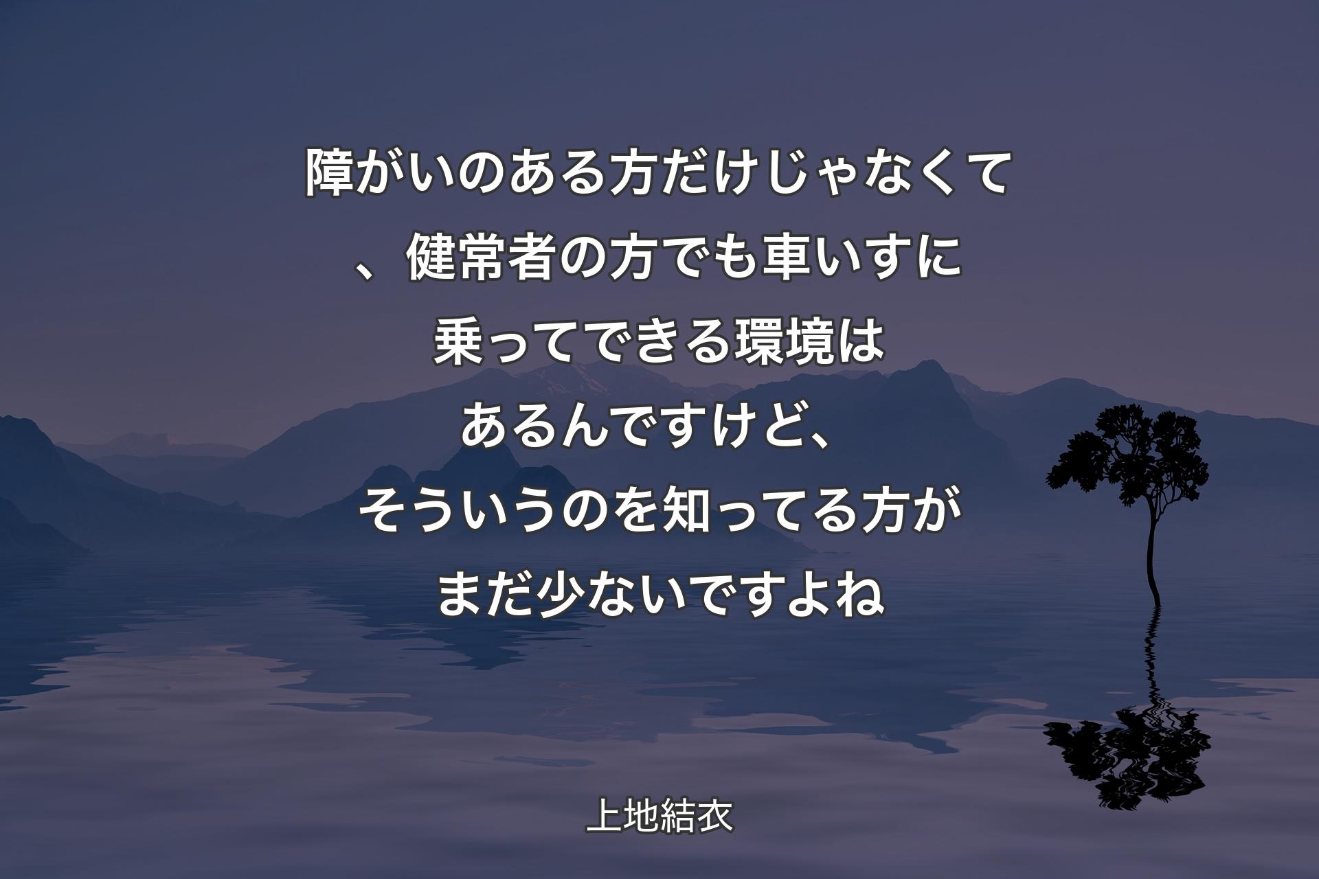 障がいのある方だけじゃなくて、健常者の方でも車いすに乗ってできる環境はあるんですけど、そういうのを知ってる方がまだ少ないですよね - 上地結衣