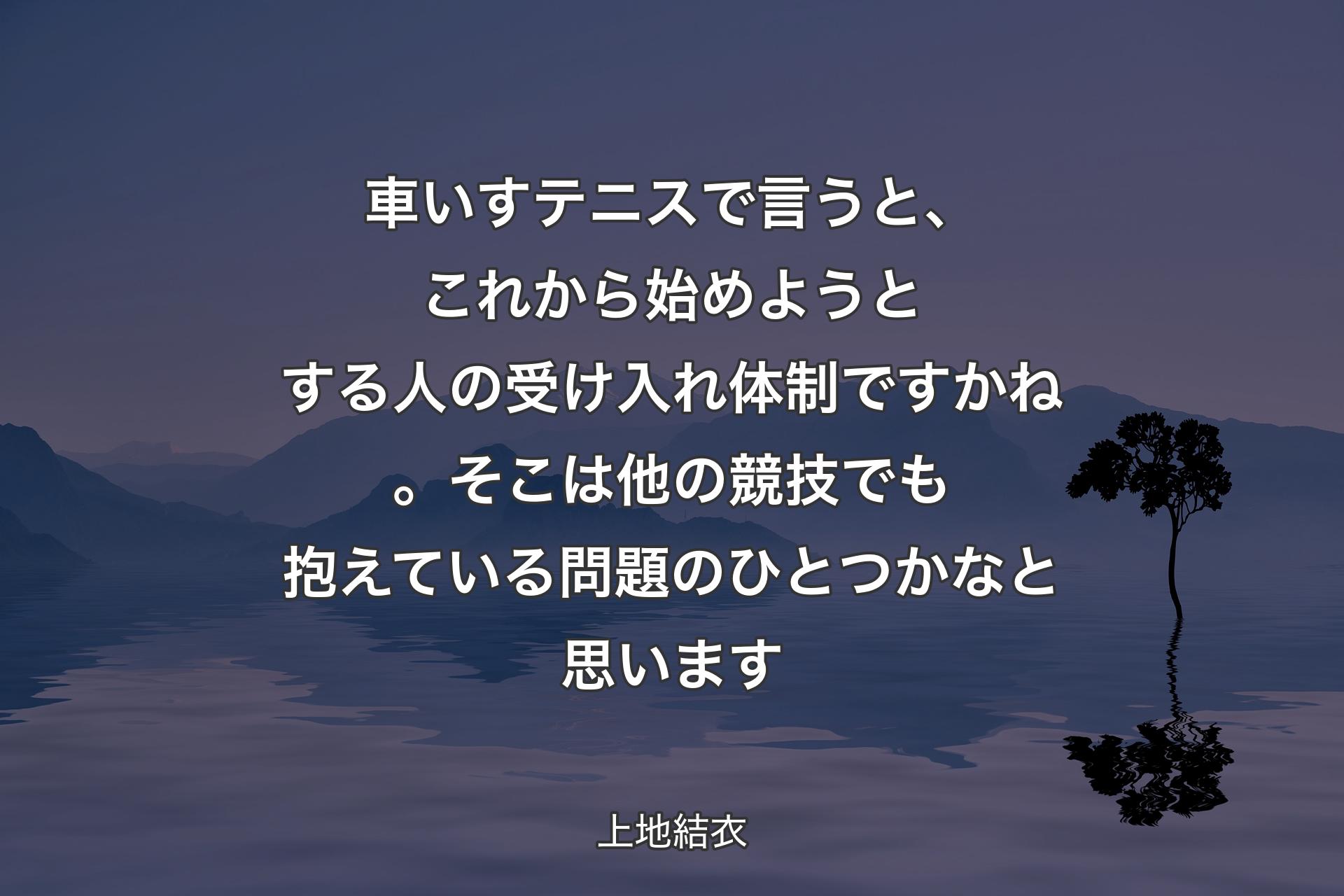 車いすテニスで言うと、これから始めようとする人の受け入れ体制ですかね。そこは他の競技でも抱えている問題のひとつかなと思います - 上地結衣