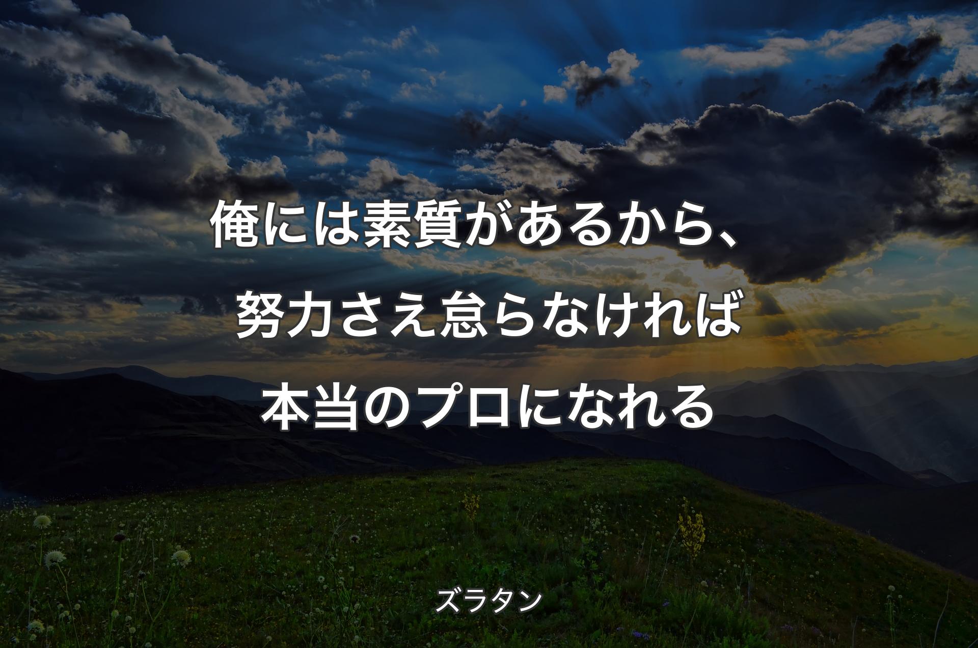 俺には素質があるから、努力さえ怠らなければ本当のプロになれる - ズラタン