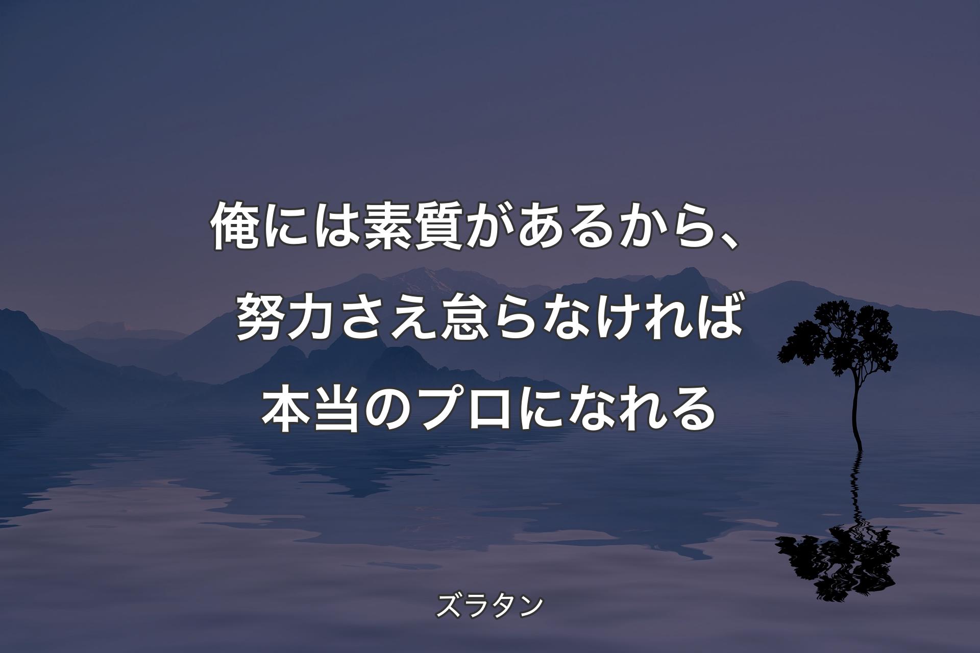 俺には素質があるから、努力さえ怠らなければ本当のプロになれる - ズラタン