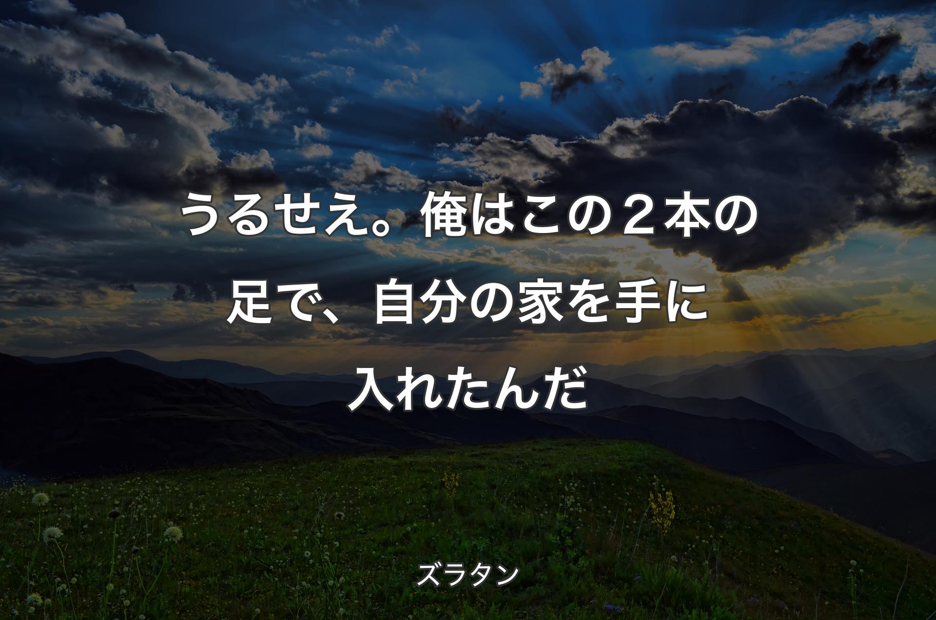 うるせえ。俺はこの２本の足で、自分の家を手に入れたんだ - ズラタン