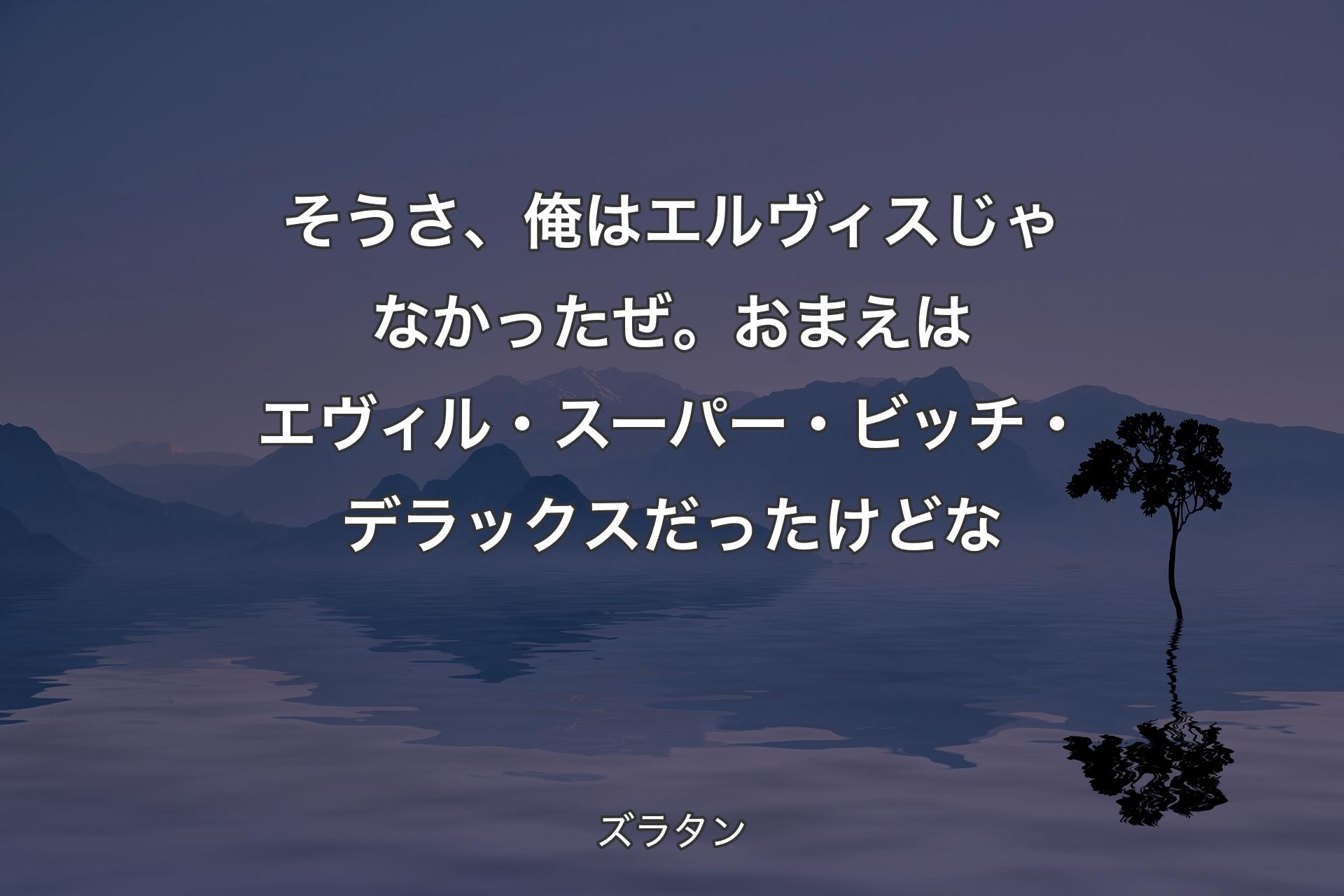 【背景4】そうさ、俺はエルヴィスじゃなかったぜ。おまえはエヴィル・スーパー・ビッチ・デラックスだったけどな - ズラタン