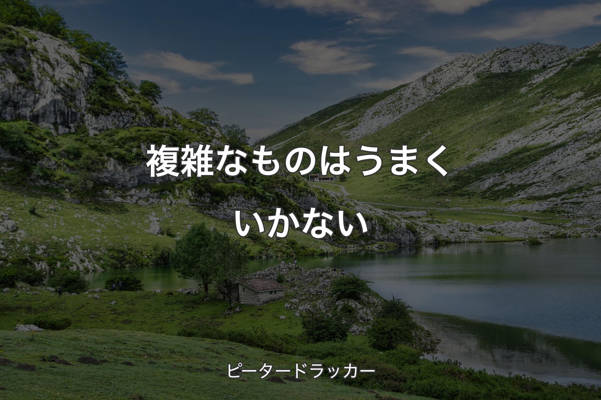 【背景1】複雑なものはうまくいかない - ピータードラッカー