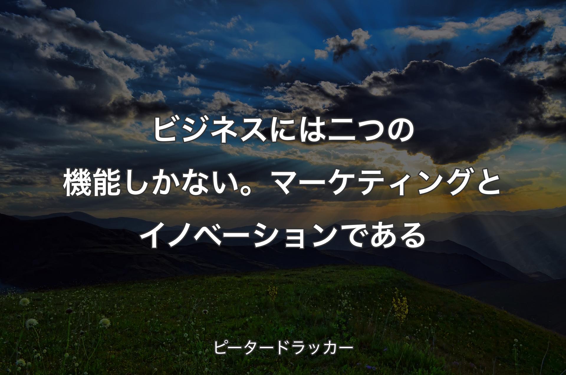 ビジネスには二つの機能しかない。マーケティングとイノベーションである - ピータードラッカー