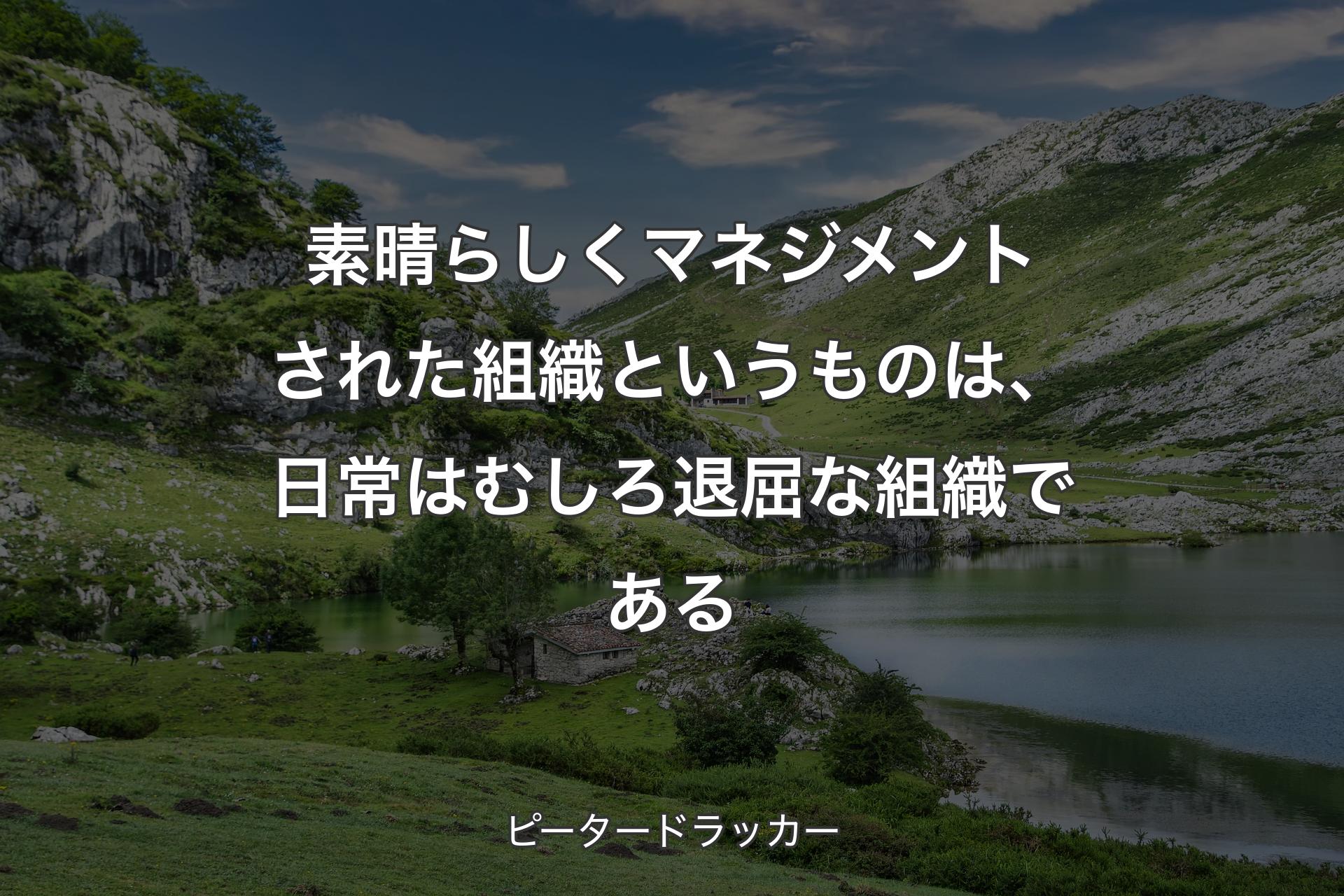 【背景1】素晴らしくマネジメントされた組織というものは、日常はむしろ退屈な組織である - ピータードラッカー