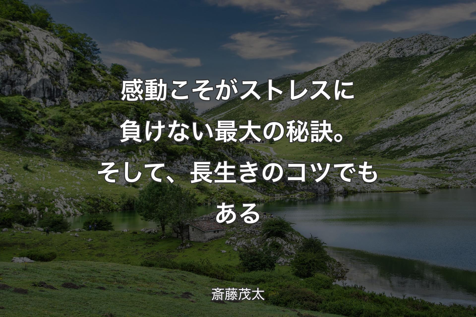 【背景1】感動こそがストレスに負けない最大の秘訣。そして、長生きのコツでもある - 斎藤茂太