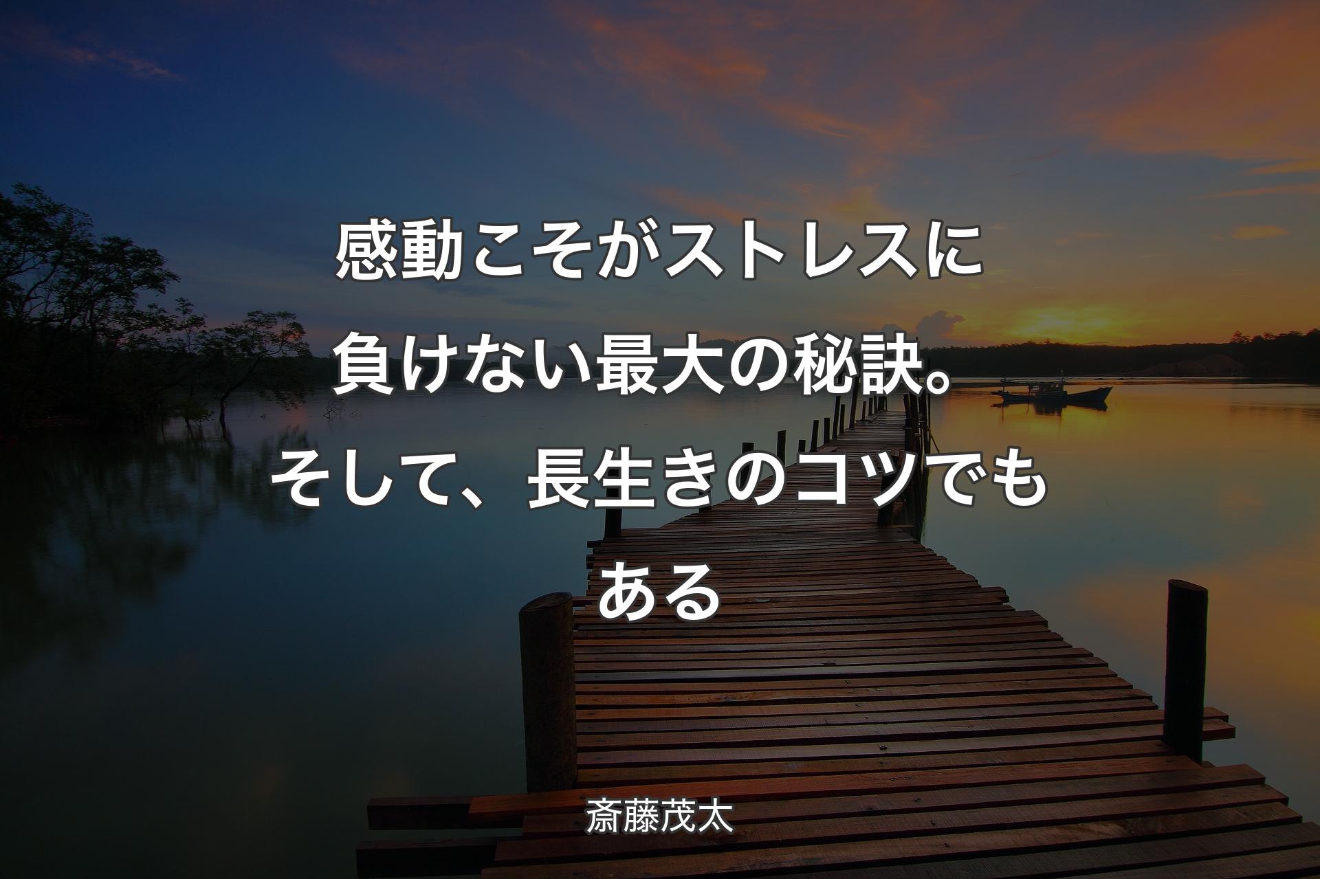 【背景3】感動こそがストレスに負けない最大の秘訣。そして、長生きのコツでもある - 斎藤茂太