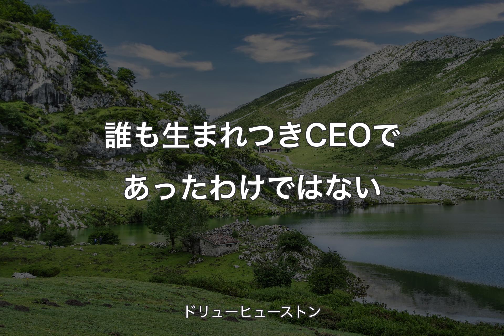 誰も生まれつきCEOであったわけではない - ドリューヒューストン