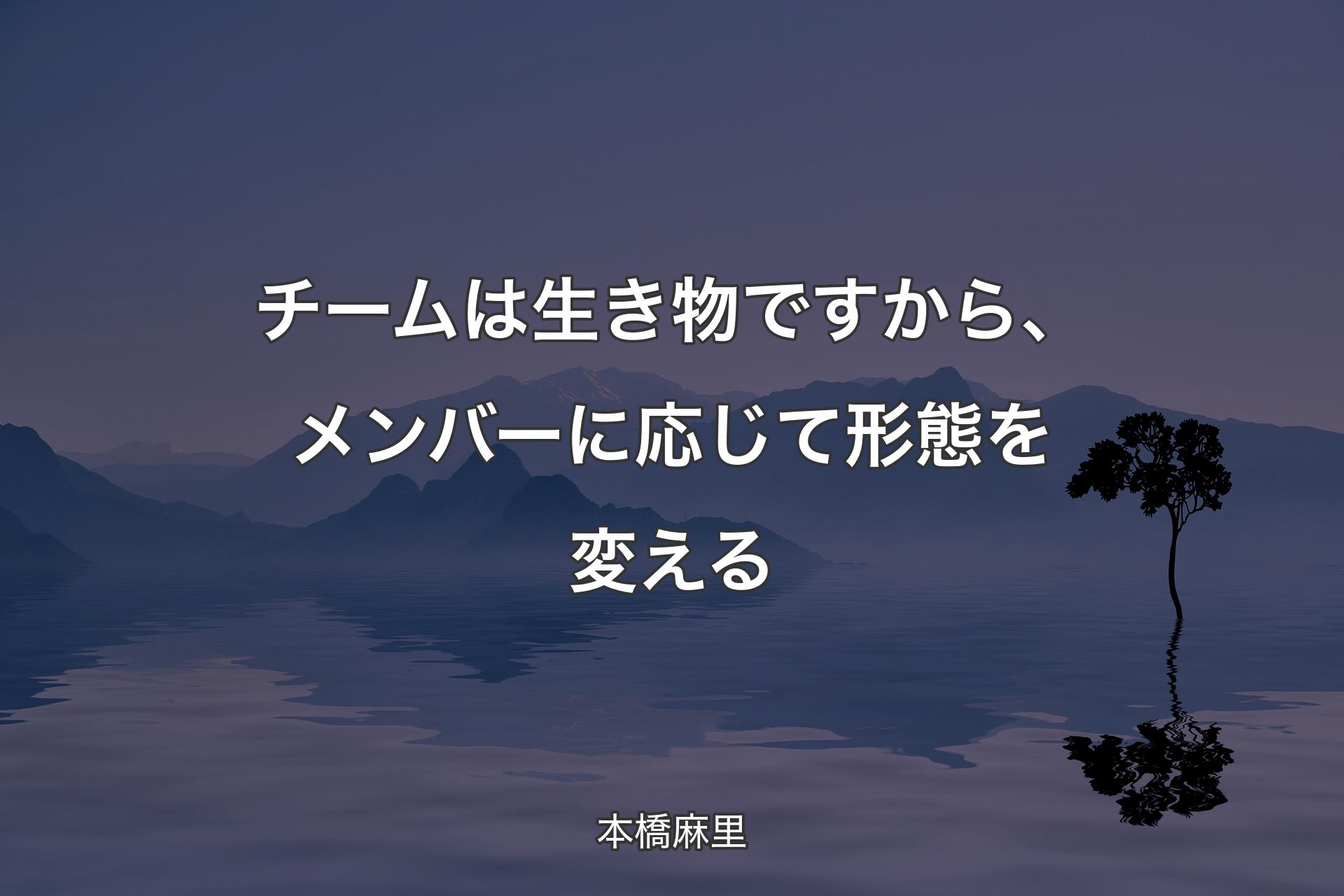 【背景4】チームは生き物ですから、メンバーに応じて形態を変える - 本橋麻里