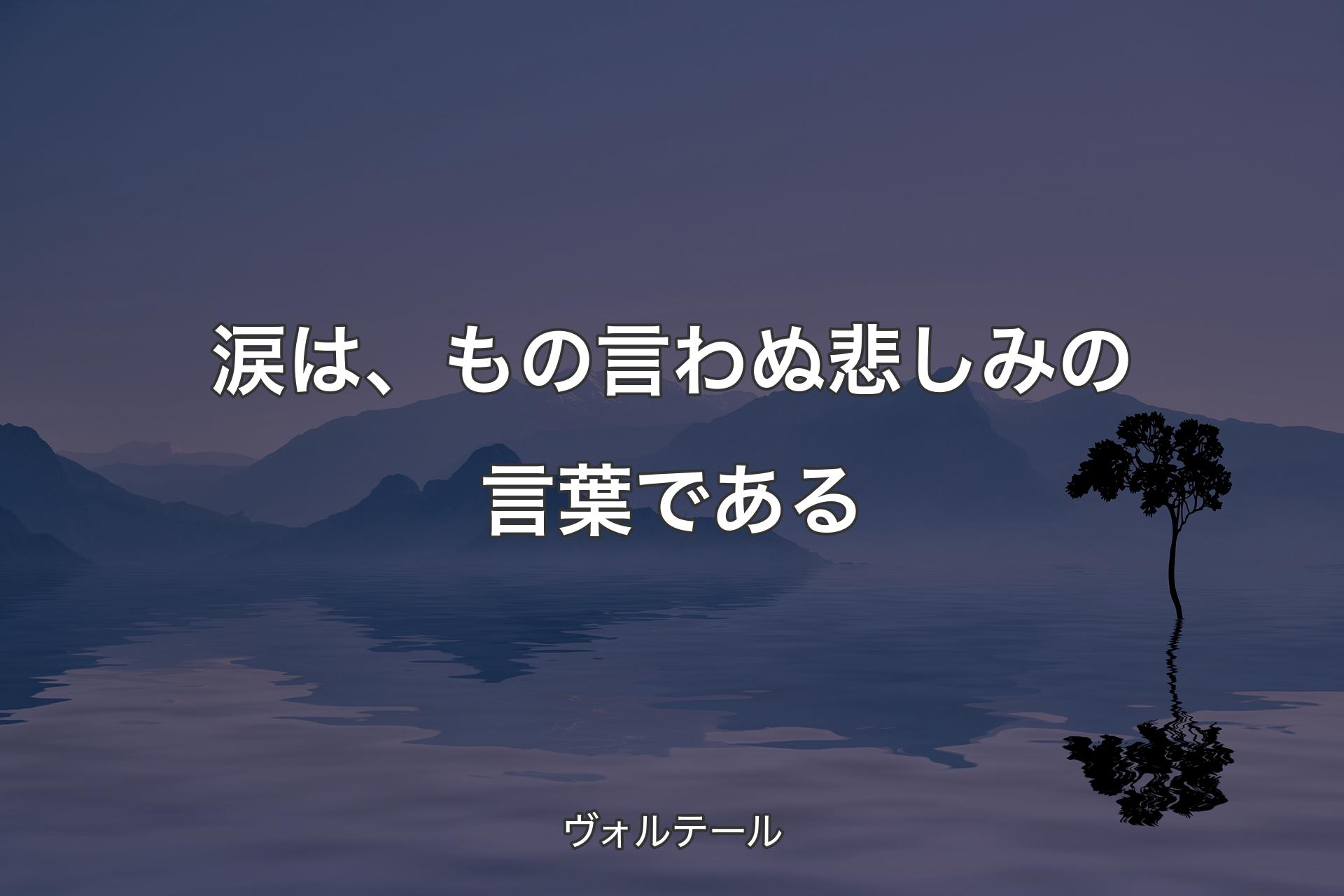 涙は、もの言わぬ悲しみの言葉である - ヴォルテール