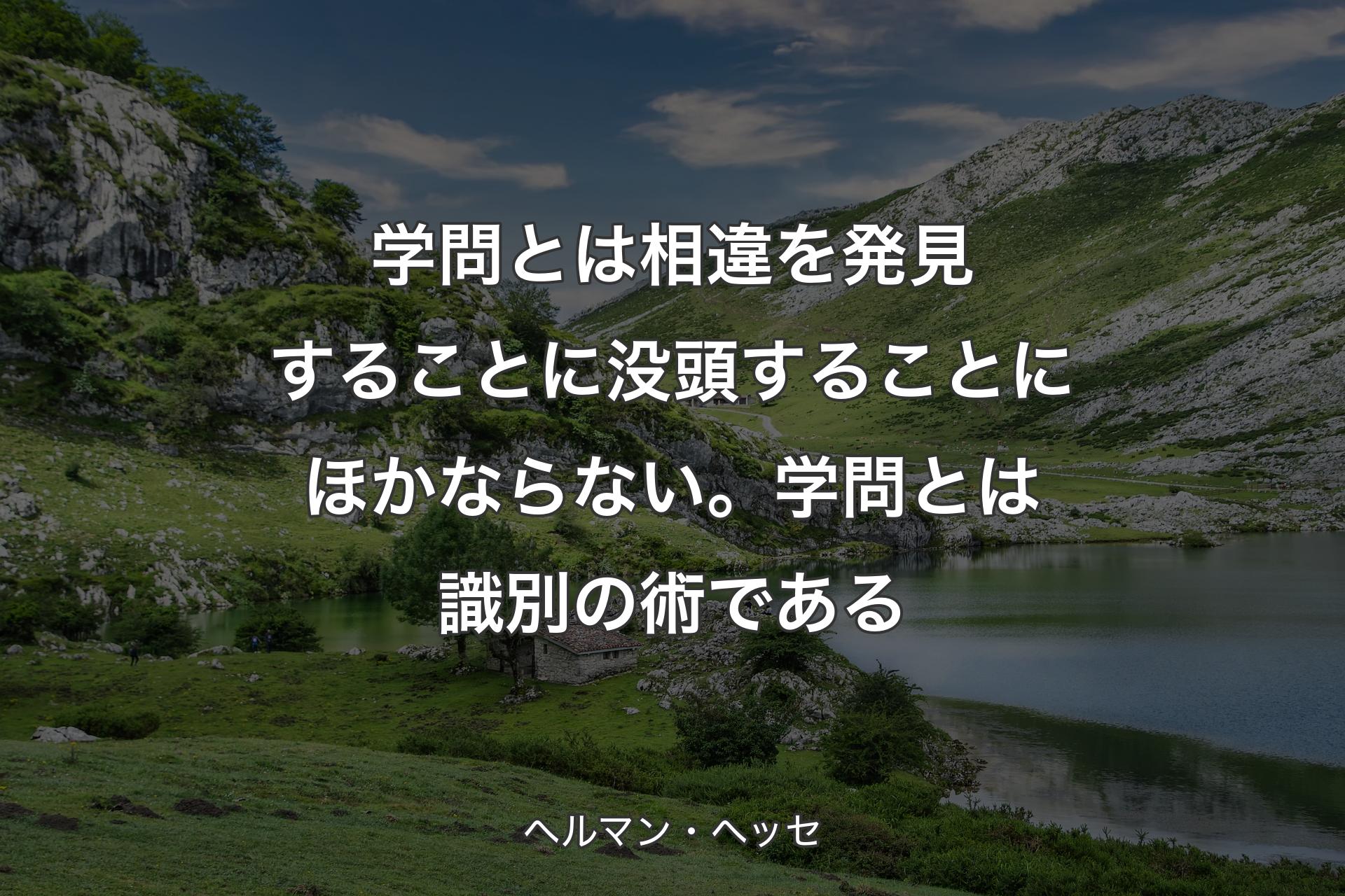 【背景1】学問とは相違を発見することに没頭することにほかならない。学問とは識別の術である - ヘルマン・ヘッセ