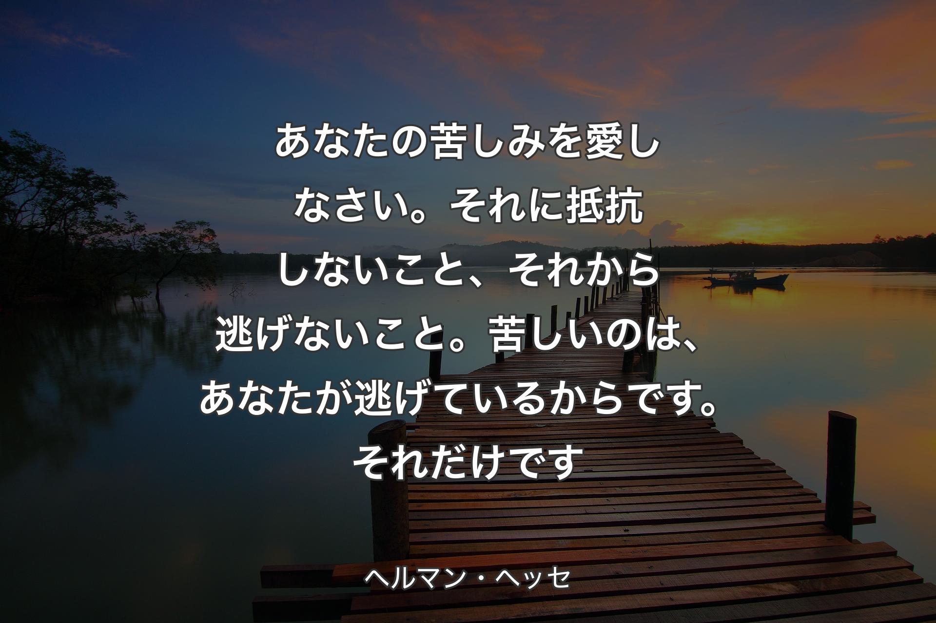 【背景3】あなたの苦しみを愛しなさい。それに抵抗しないこと、それから逃げないこと。苦しいのは、あなたが逃げているからです。それだけです - ヘルマン・ヘッセ