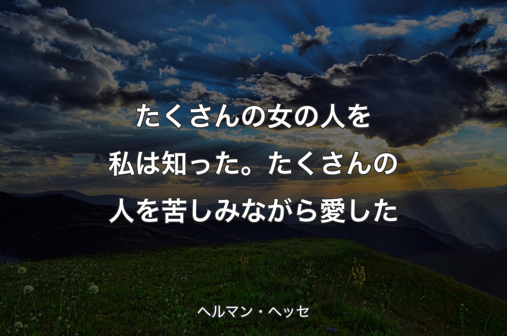 たくさんの女の人を私は知った。たくさんの人を苦しみながら愛した - ヘルマン・ヘッセ