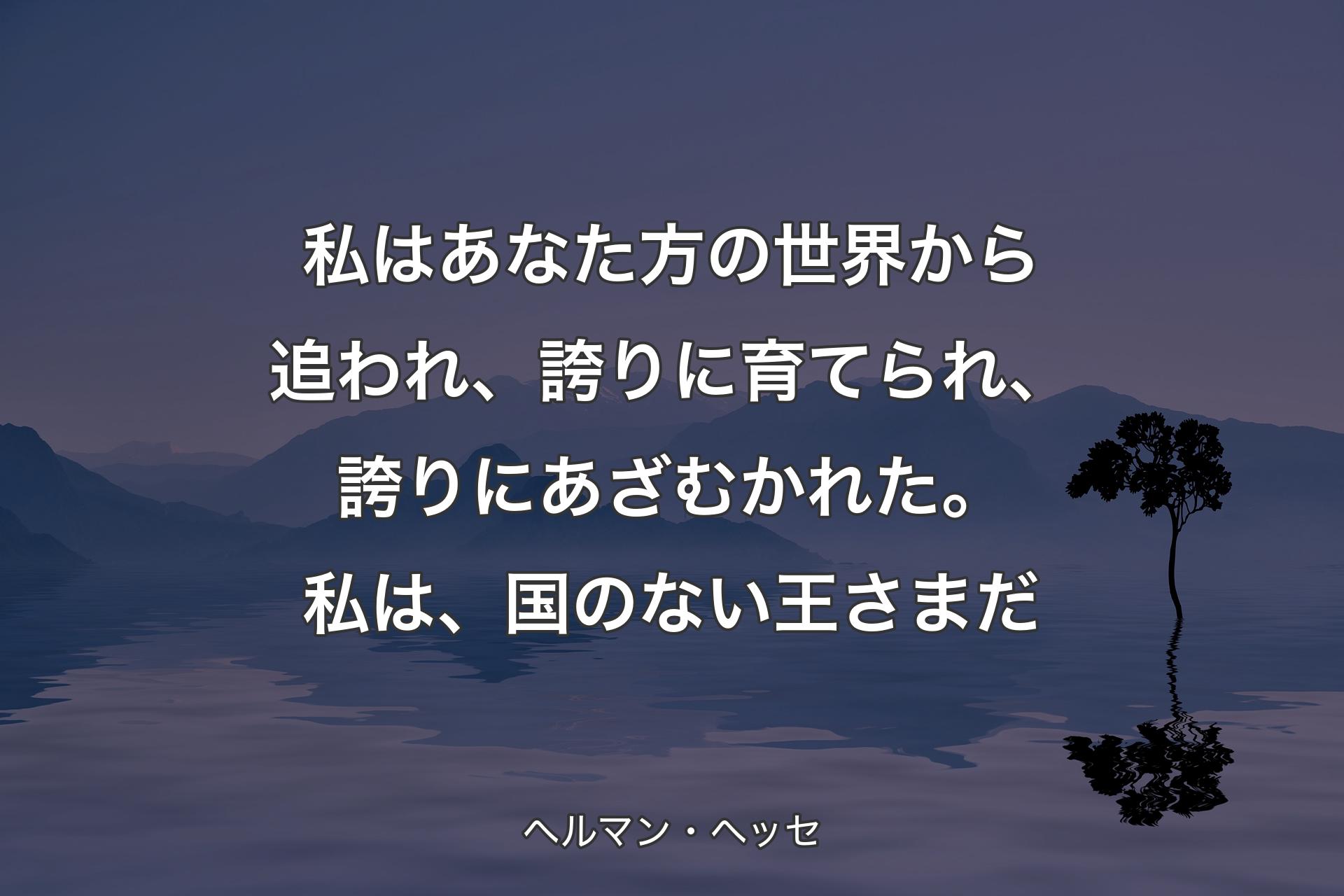 【背景4】私はあなた方の世界から追われ、誇りに育てられ、誇りにあざむかれた。私は、国のない王さまだ - ヘルマン・ヘッセ