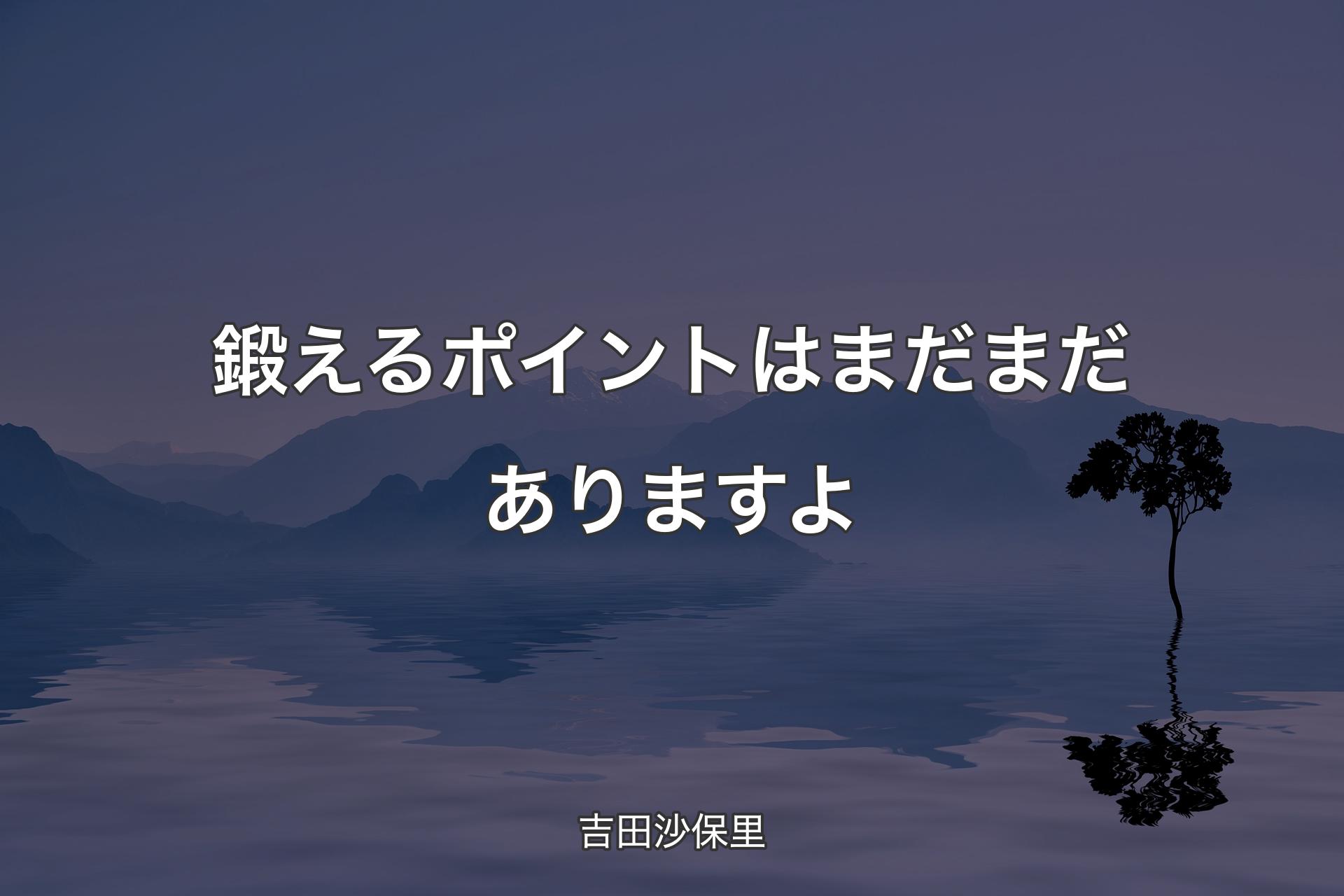 【背景4】鍛えるポイントはまだまだありますよ - 吉田沙保里