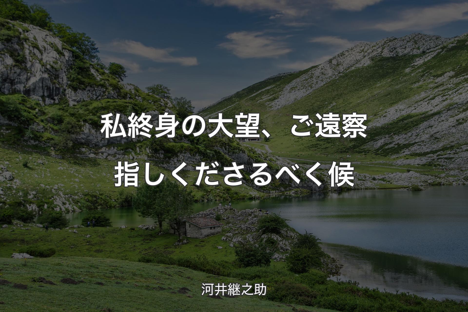 【背景1】私終身の大望、ご遠察指しくださるべく候 - 河井継之助