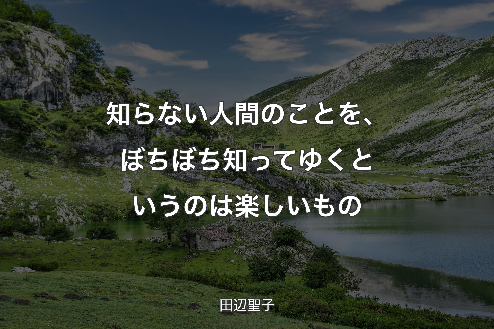 【背景1】知らない人間のことを、ぼちぼち知ってゆくというのは楽しいもの - 田辺聖子