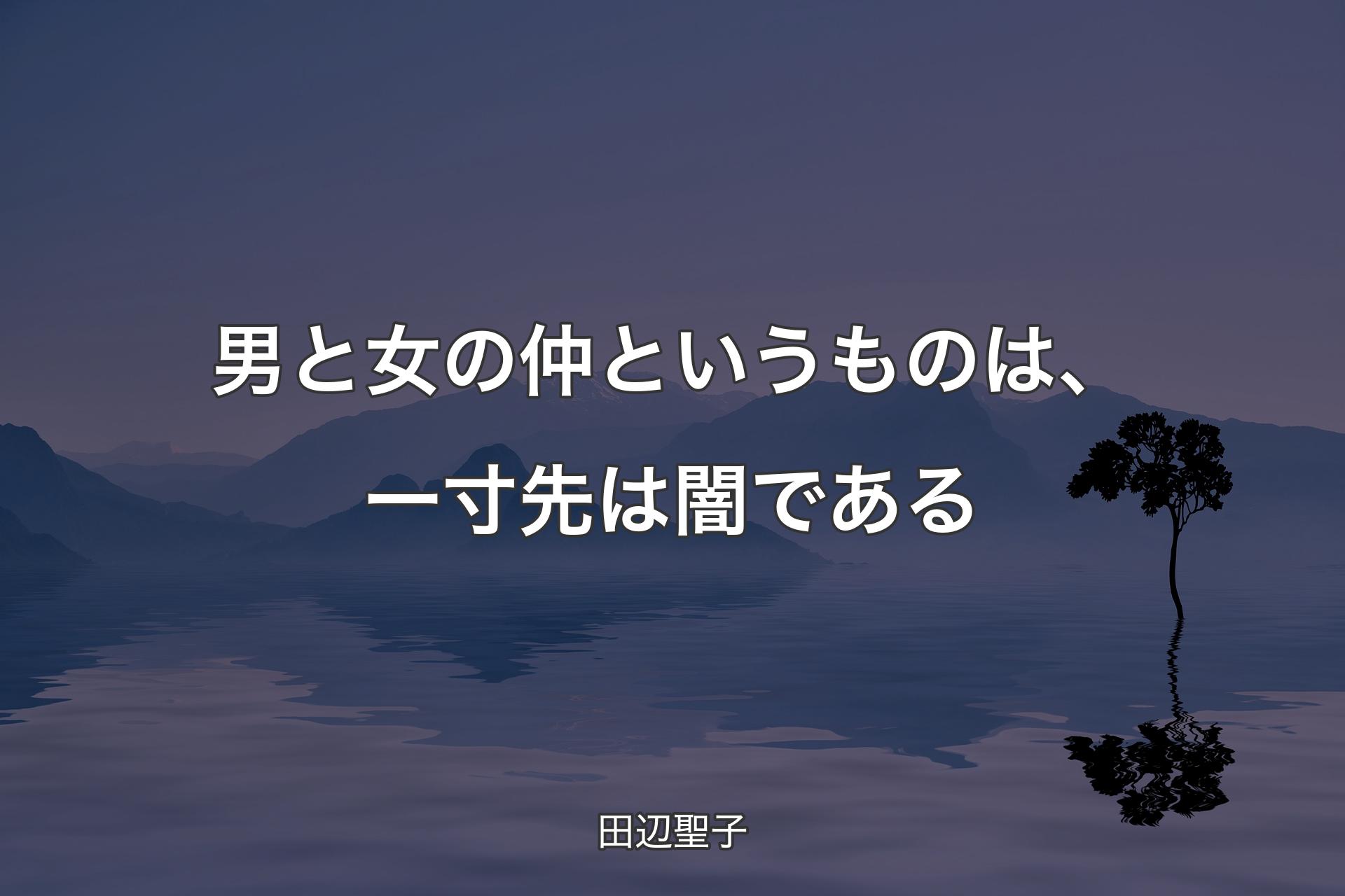 【背景4】男と女の仲というものは、一寸先は闇である - 田辺聖子