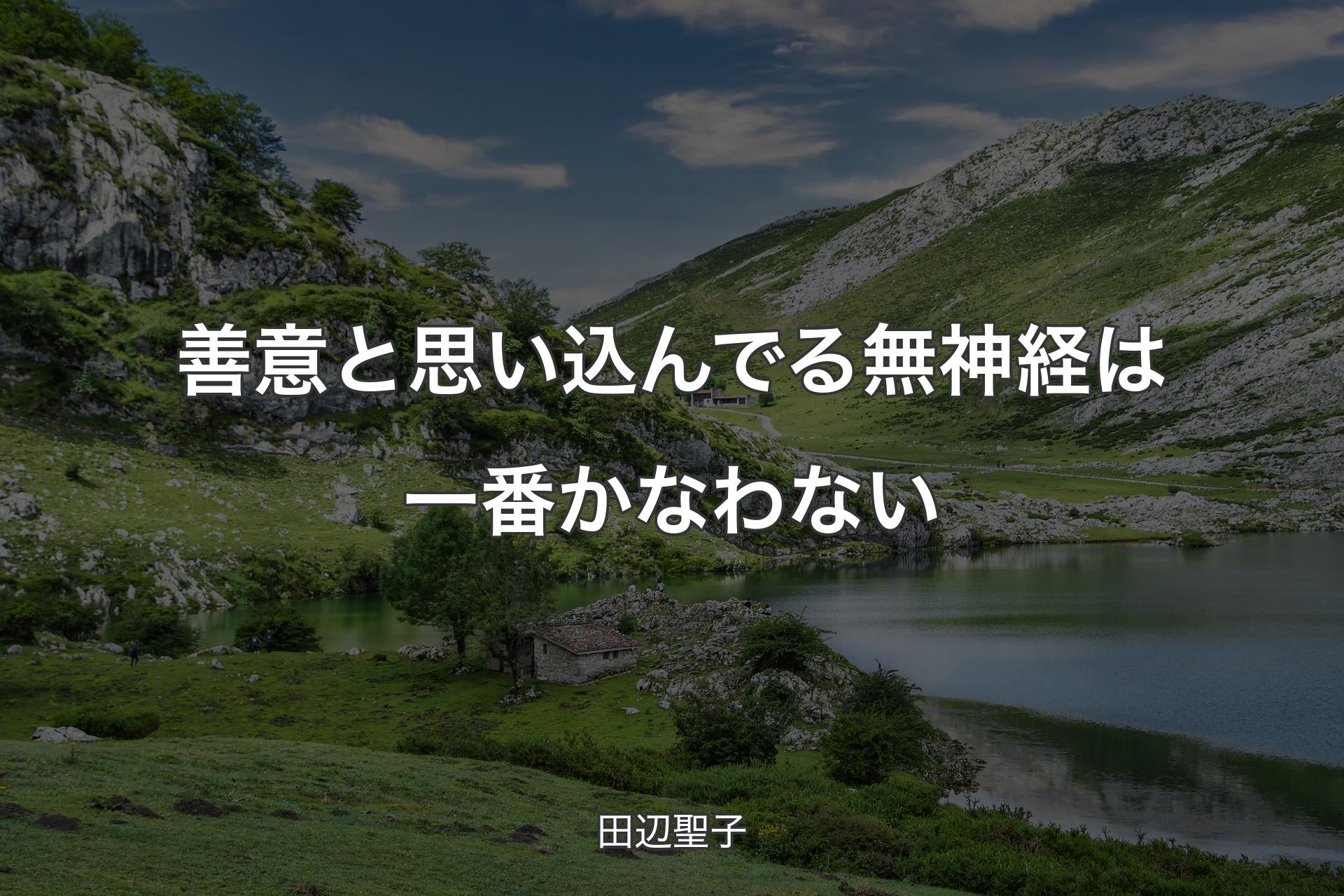 善意と思い込んでる無神経は一番かなわない - 田辺聖子