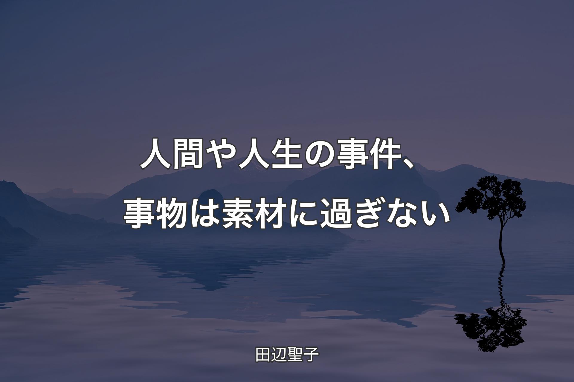 【背景4】人間や人生の事件、事物は素材に過ぎない - 田辺聖子