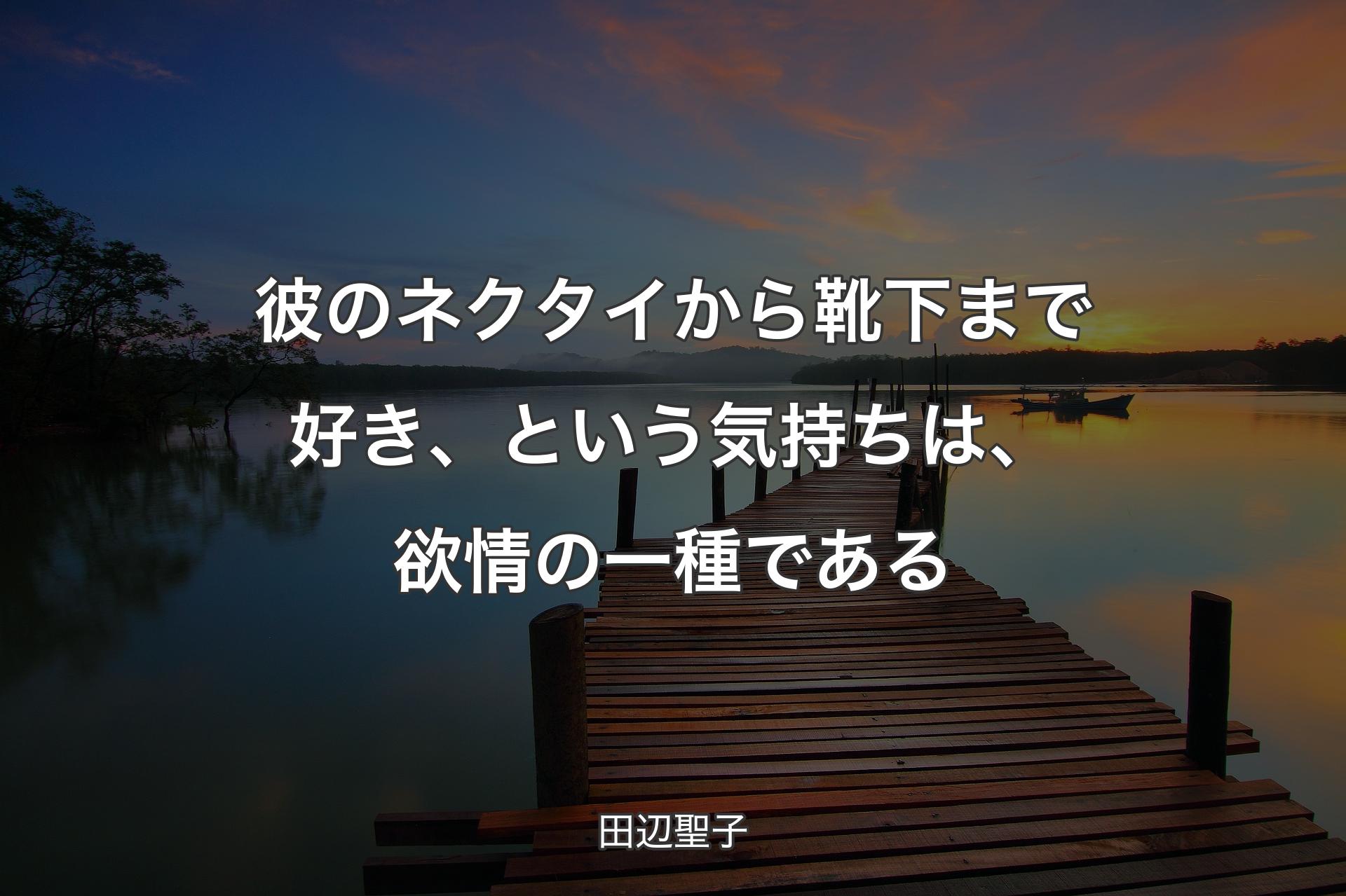 彼のネクタイから靴下まで好き、という気持ちは、欲情の一種である - 田辺聖子