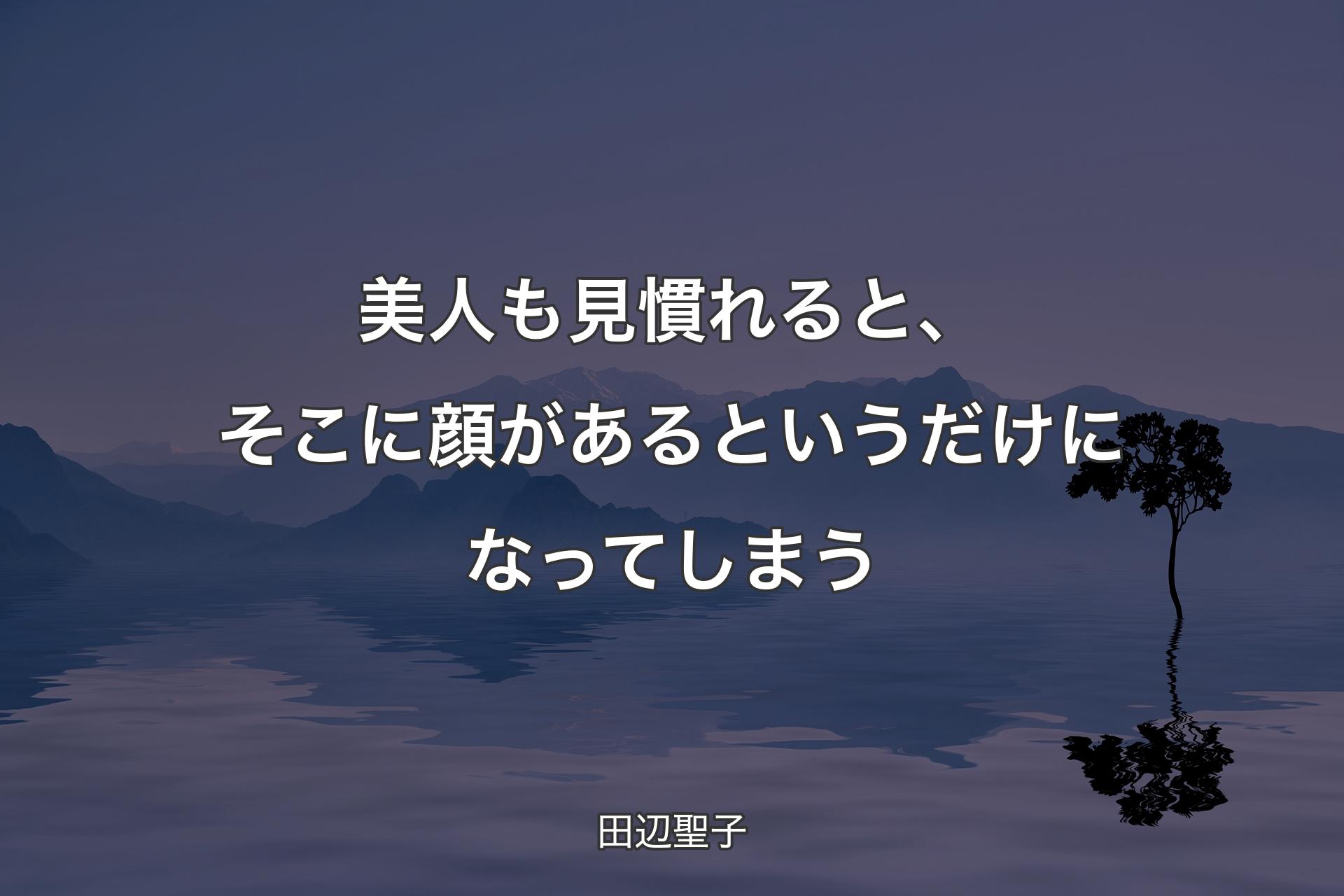 【背景4】美人も見慣れると、そこに顔があるというだけになってしまう - 田辺聖子