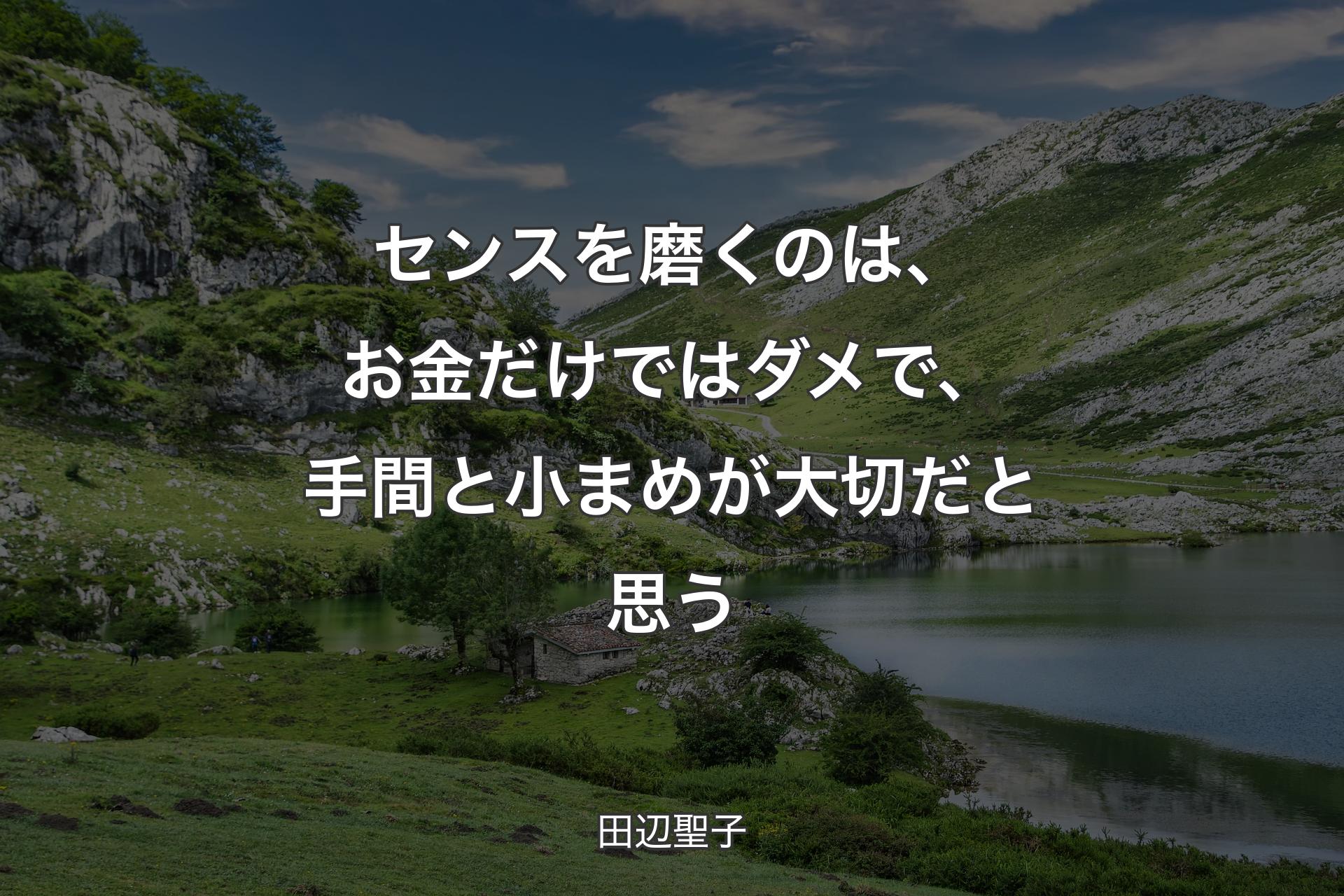 【背景1】センスを磨くのは、お金だけではダメで、手間と小まめが大切だと思う - 田辺聖子