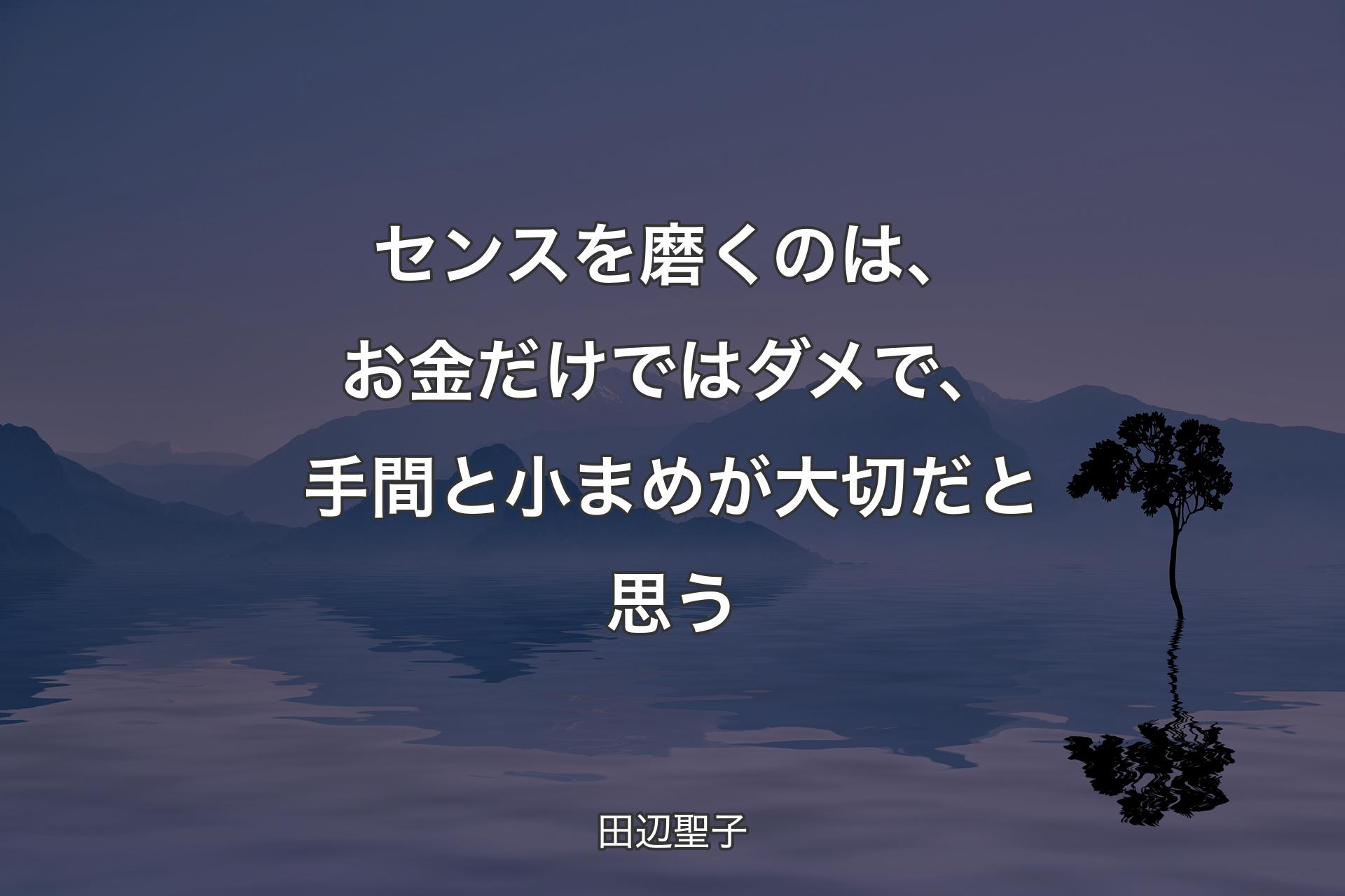 【背景4】センスを磨くのは、お金だけではダメで、手間と小まめが大切だと思う - 田辺聖子