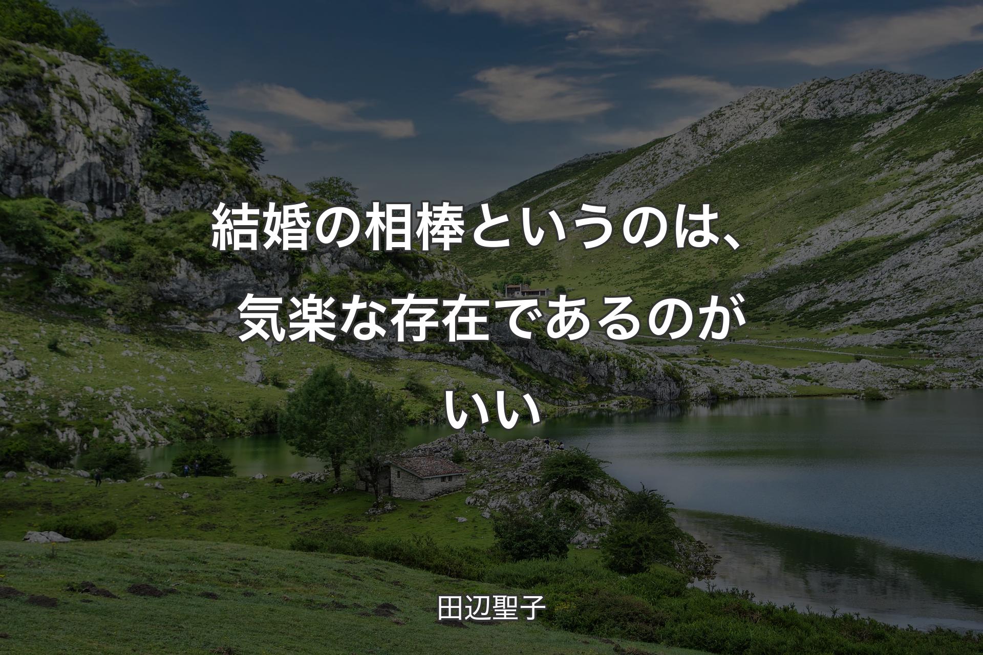 【背景1】結婚の相棒というのは、気楽な存在であるのがいい - 田辺聖子