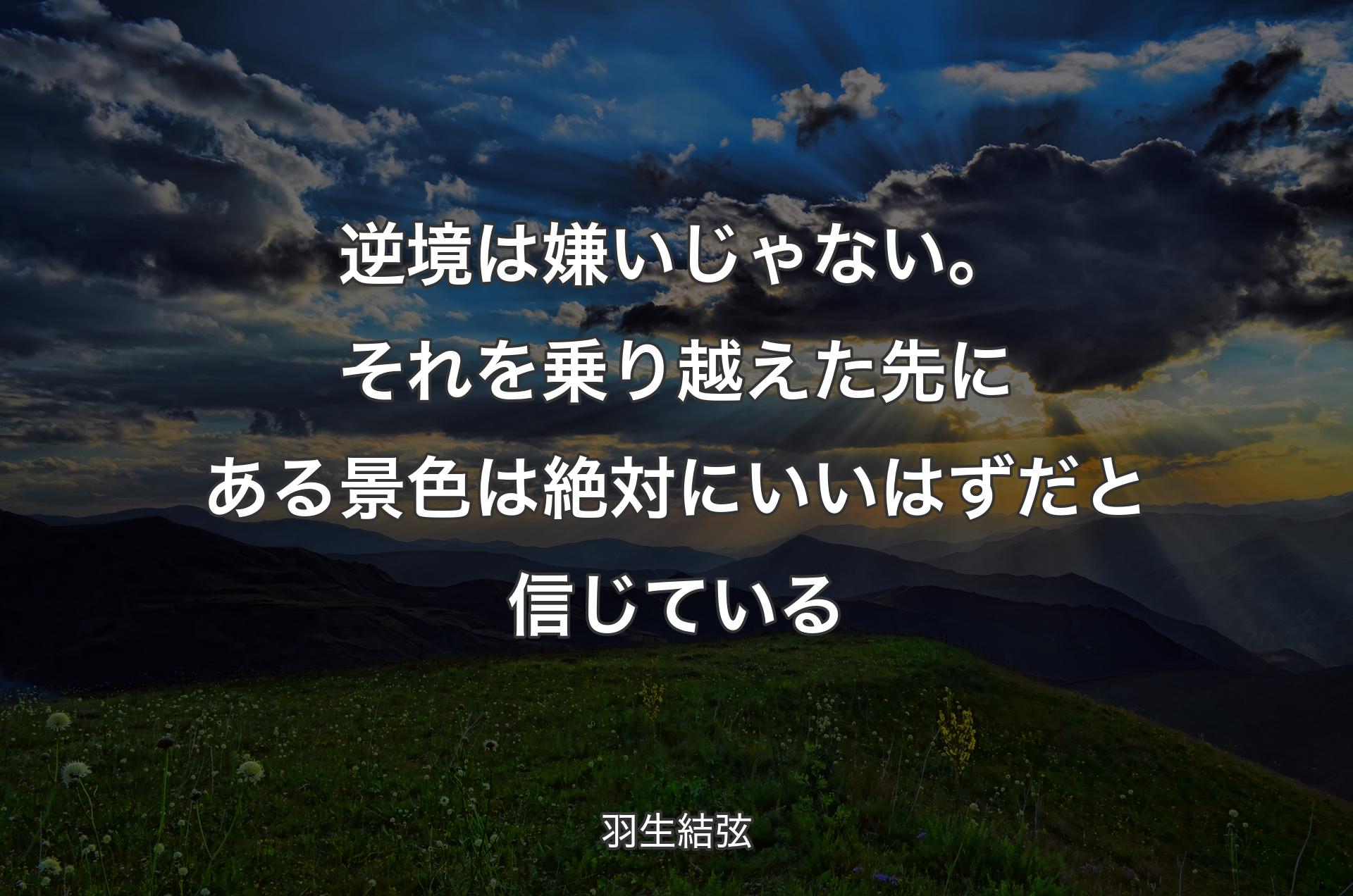 逆境は嫌いじゃない。それを乗り越えた先にある景色は絶対にいいはずだと信じている - 羽生結弦