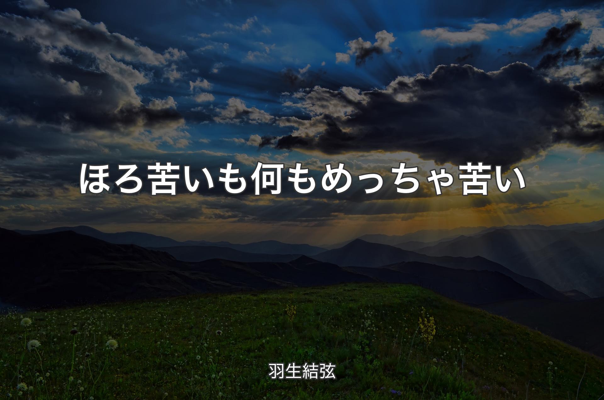 ほろ苦いも何もめっちゃ苦い - 羽生結弦