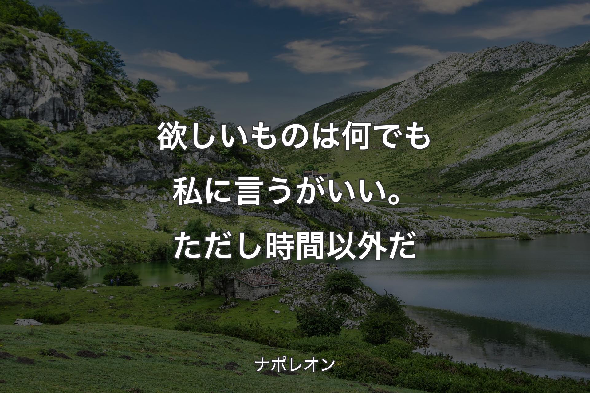 【背景1】欲しいものは何でも私に言うがいい。ただし時間以外だ - ナポレオン