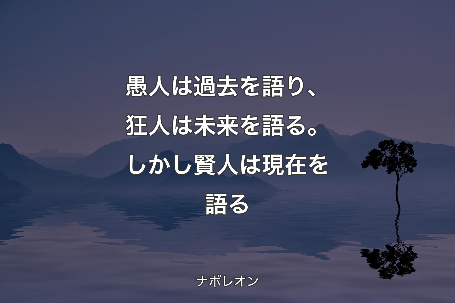 【背景4】愚人は過去を語り、狂人は未来を語る。しかし賢人は現在を語る - ナポレオン