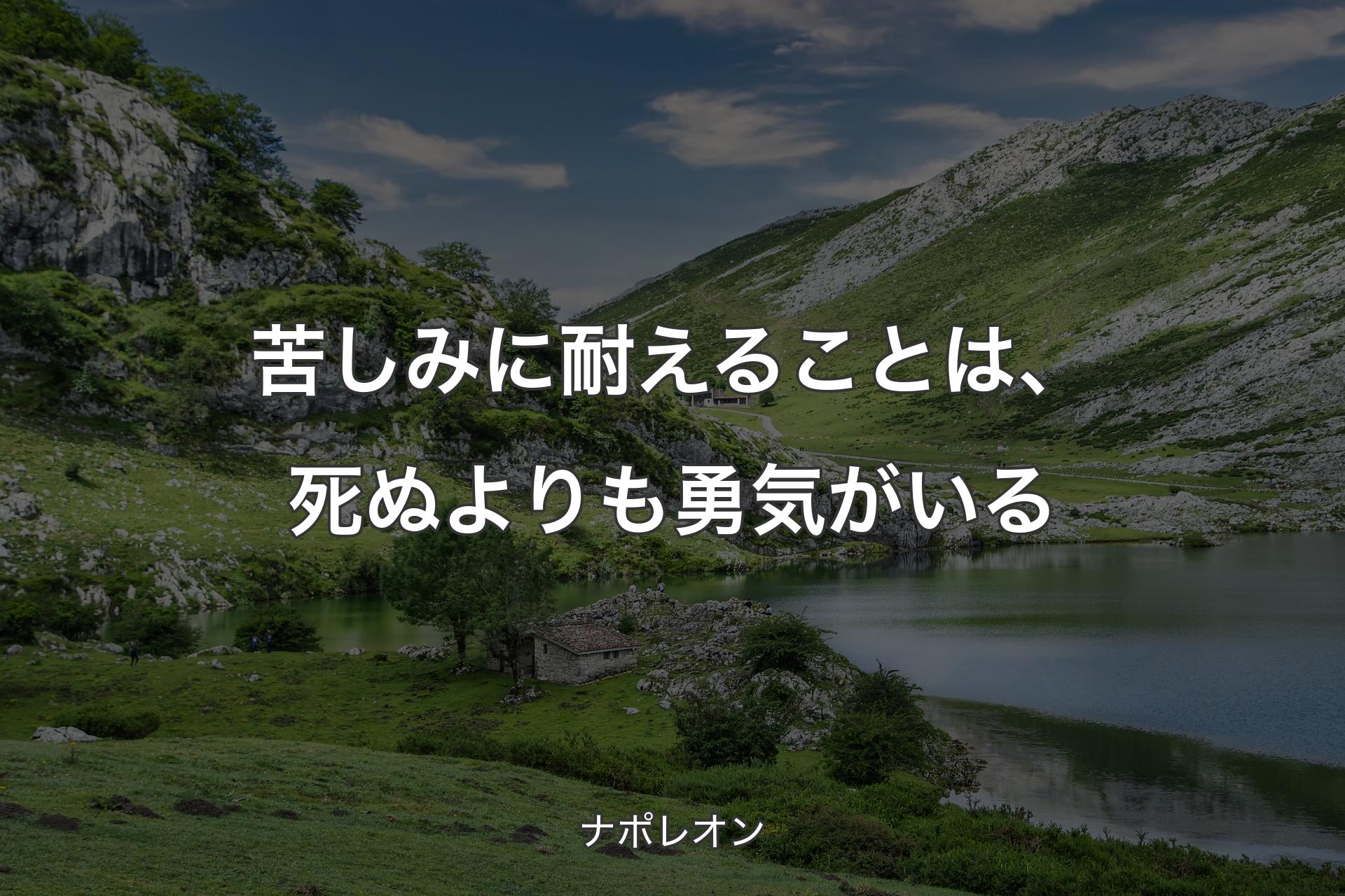 【背景1】苦しみに耐えることは、死ぬよりも勇気がいる - ナポレオン