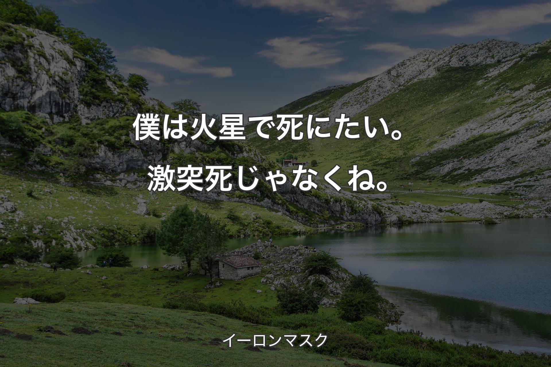 【背景1】僕は火星で死にたい。激突死じゃなくね。 - イーロンマスク