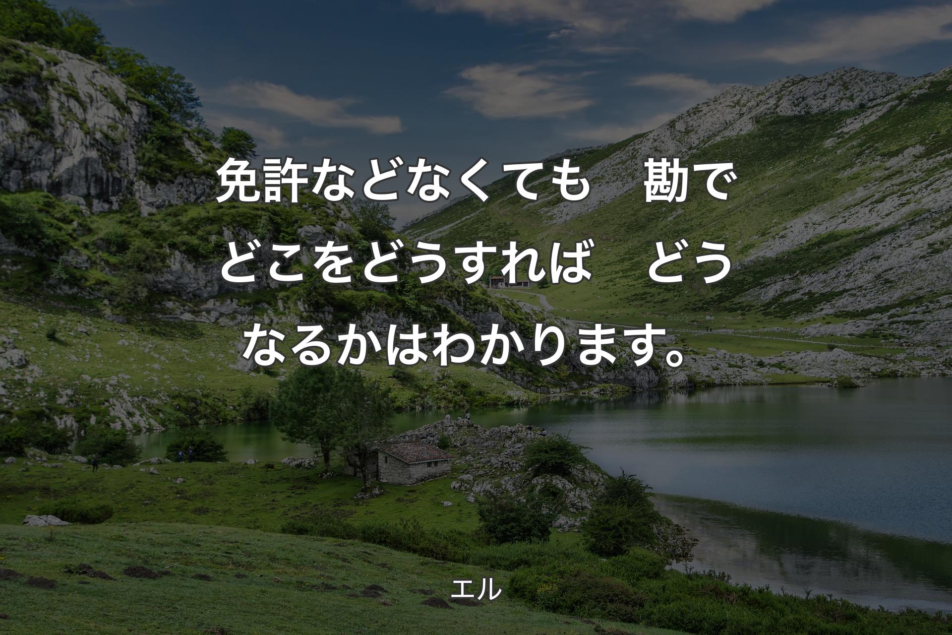 免許などなくても　勘でどこをどうすれば　どうなるかはわかります。 - エル