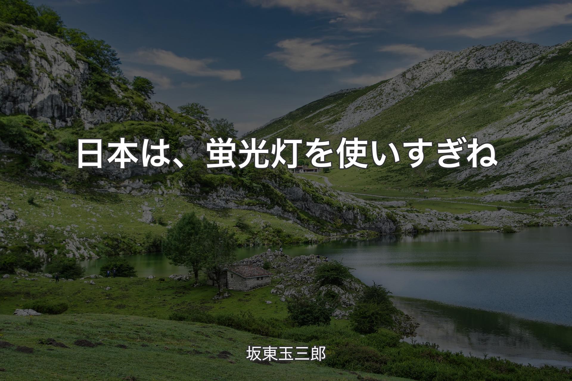 【背景1】日本は、蛍光灯を使いすぎね - 坂東玉三郎