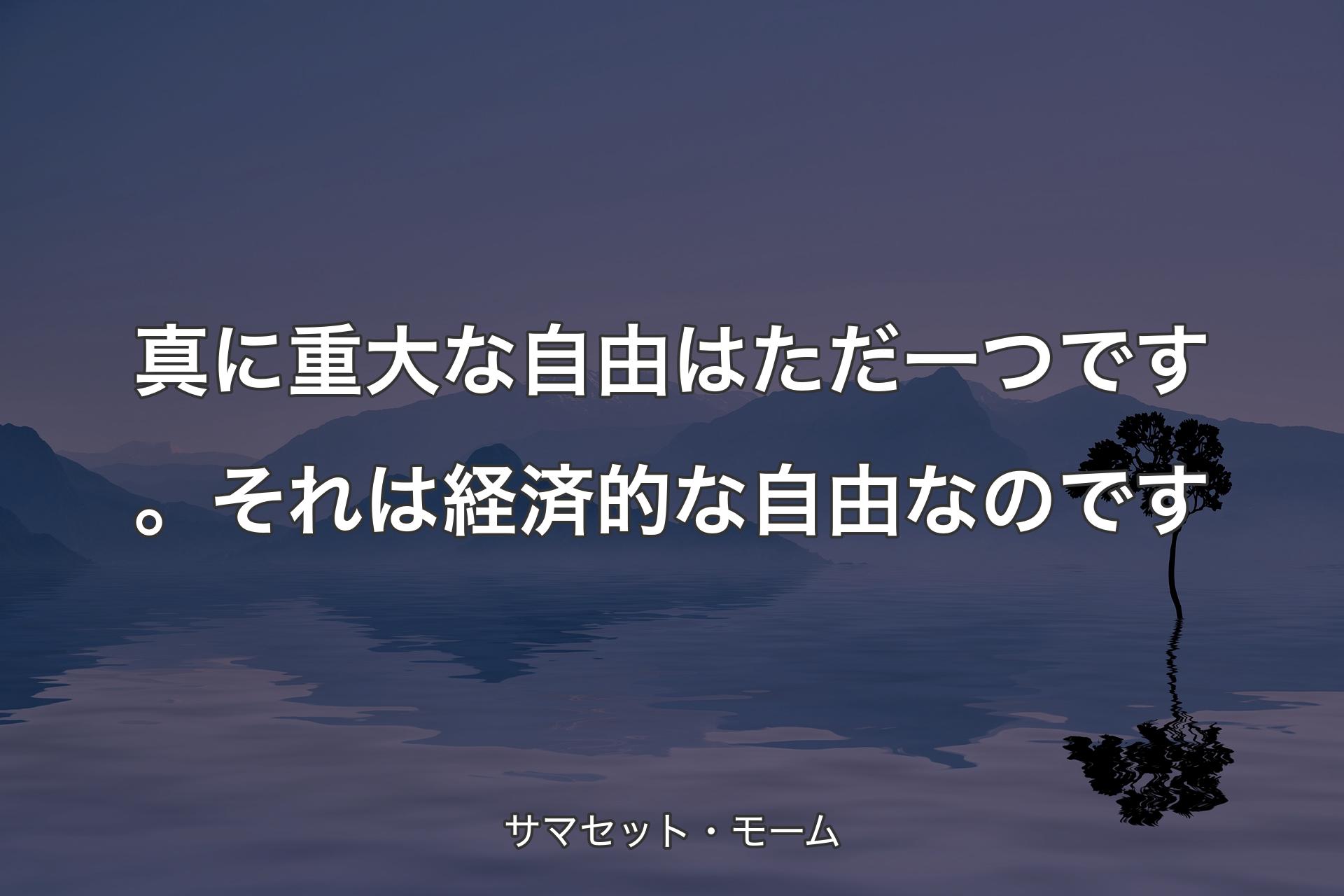 【背景4】真に重大な自由はただ一つです。それは経済的な自由なのです - サマセット・モーム