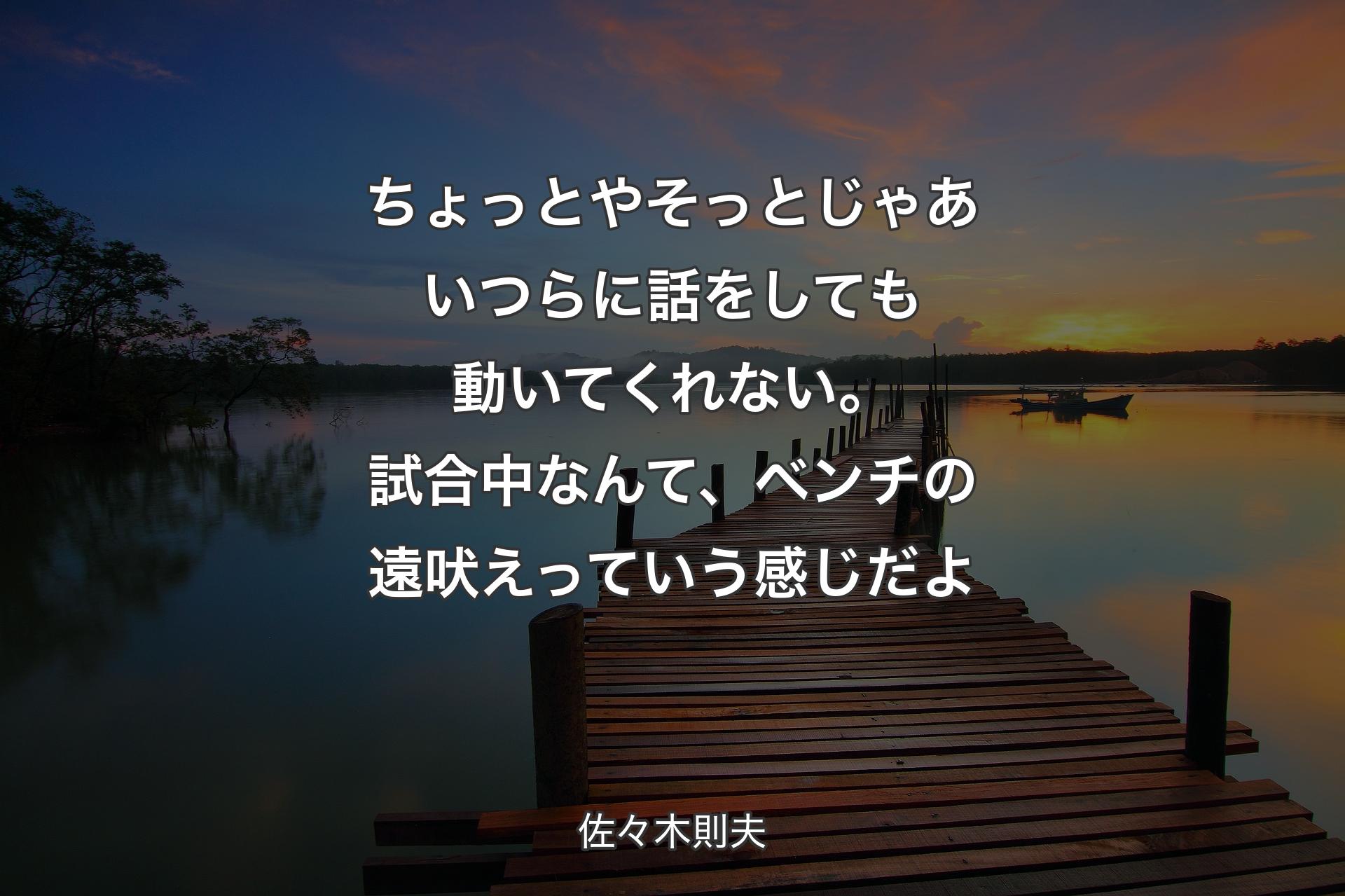 ちょっとやそっとじゃあいつらに話をしても動いてくれない。試合中なんて、ベンチの遠吠えっていう感じだよ - 佐々木則夫