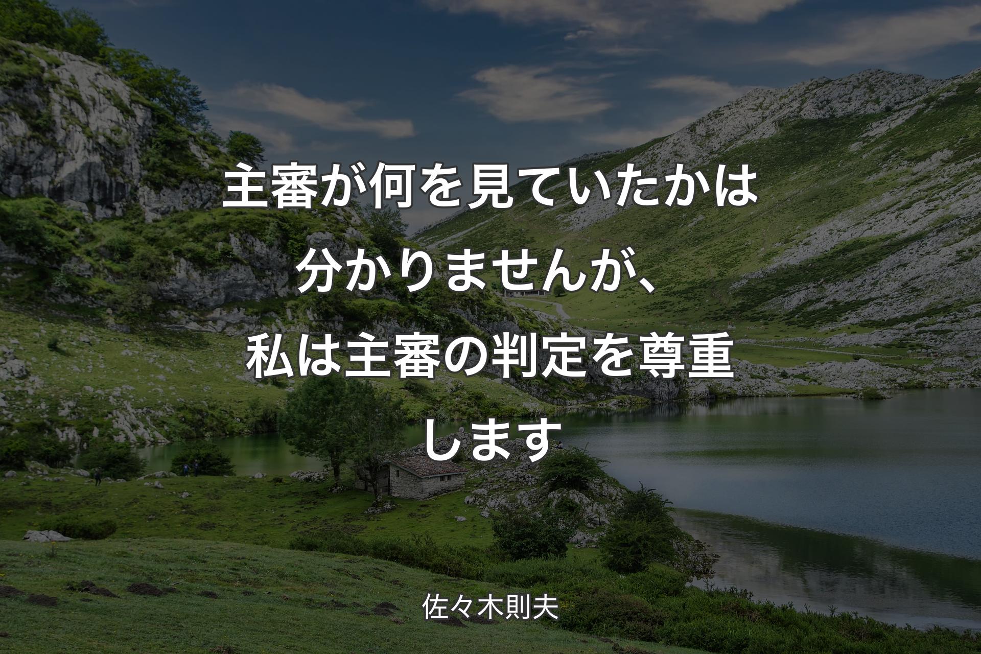 主審が何を見ていたかは分かりませんが、私は主審の判定を尊重します - 佐々木則夫