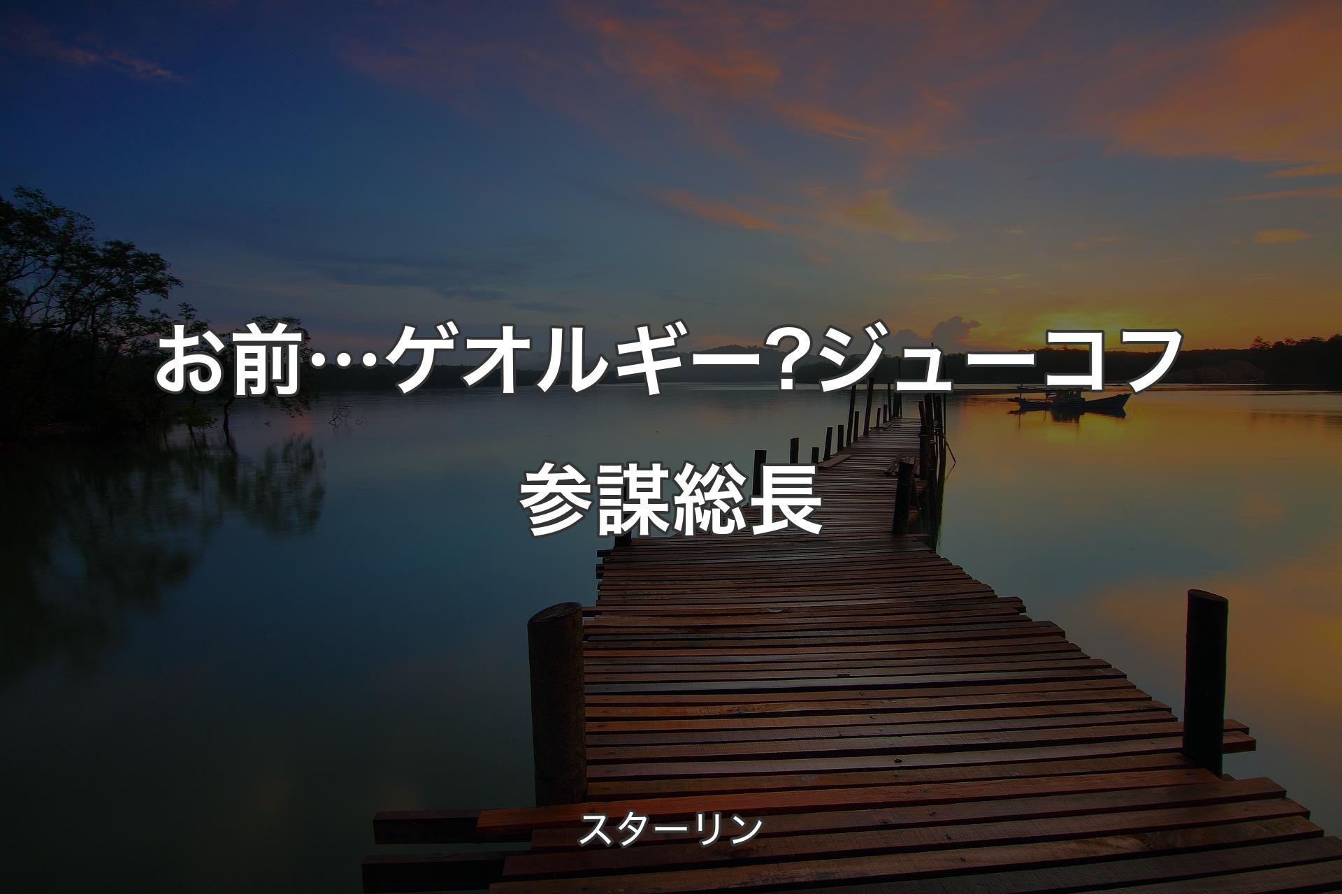 お前…ゲオルギー?ジューコフ参謀総長 - スターリン