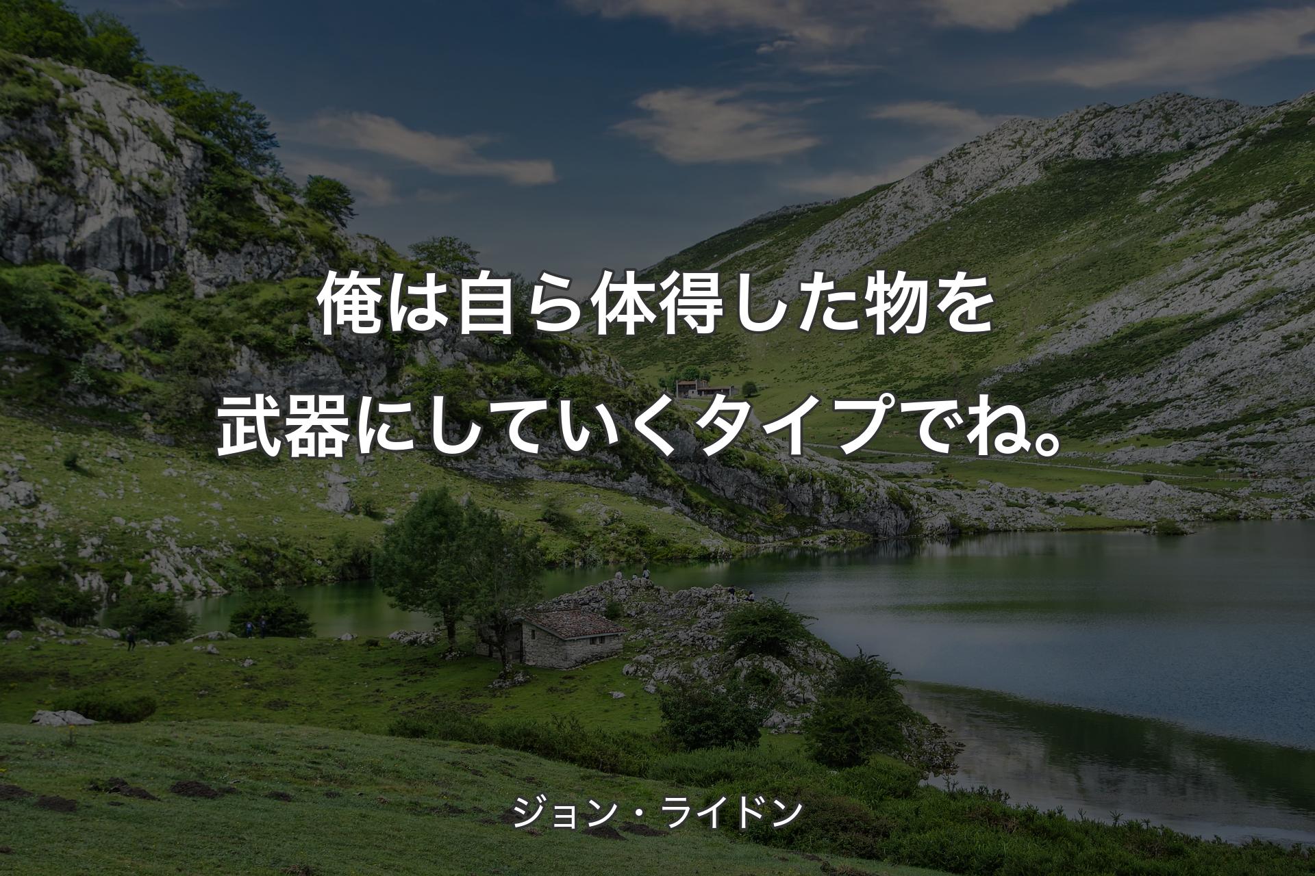 【背景1】俺は自ら体得した物を武器にしていくタイプでね。 - ジョン・ライドン