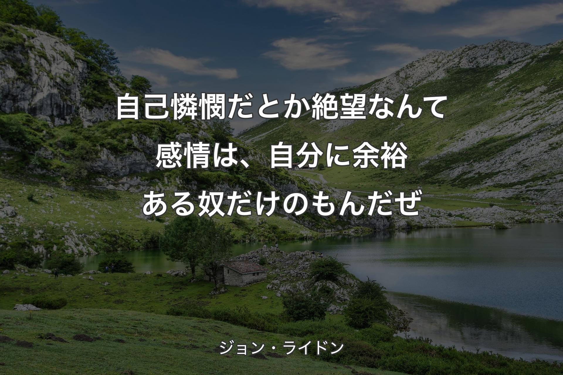 【背景1】自己憐憫だとか絶望なんて感情は、自分に余裕ある奴だけのもんだぜ - ジョン・ライドン