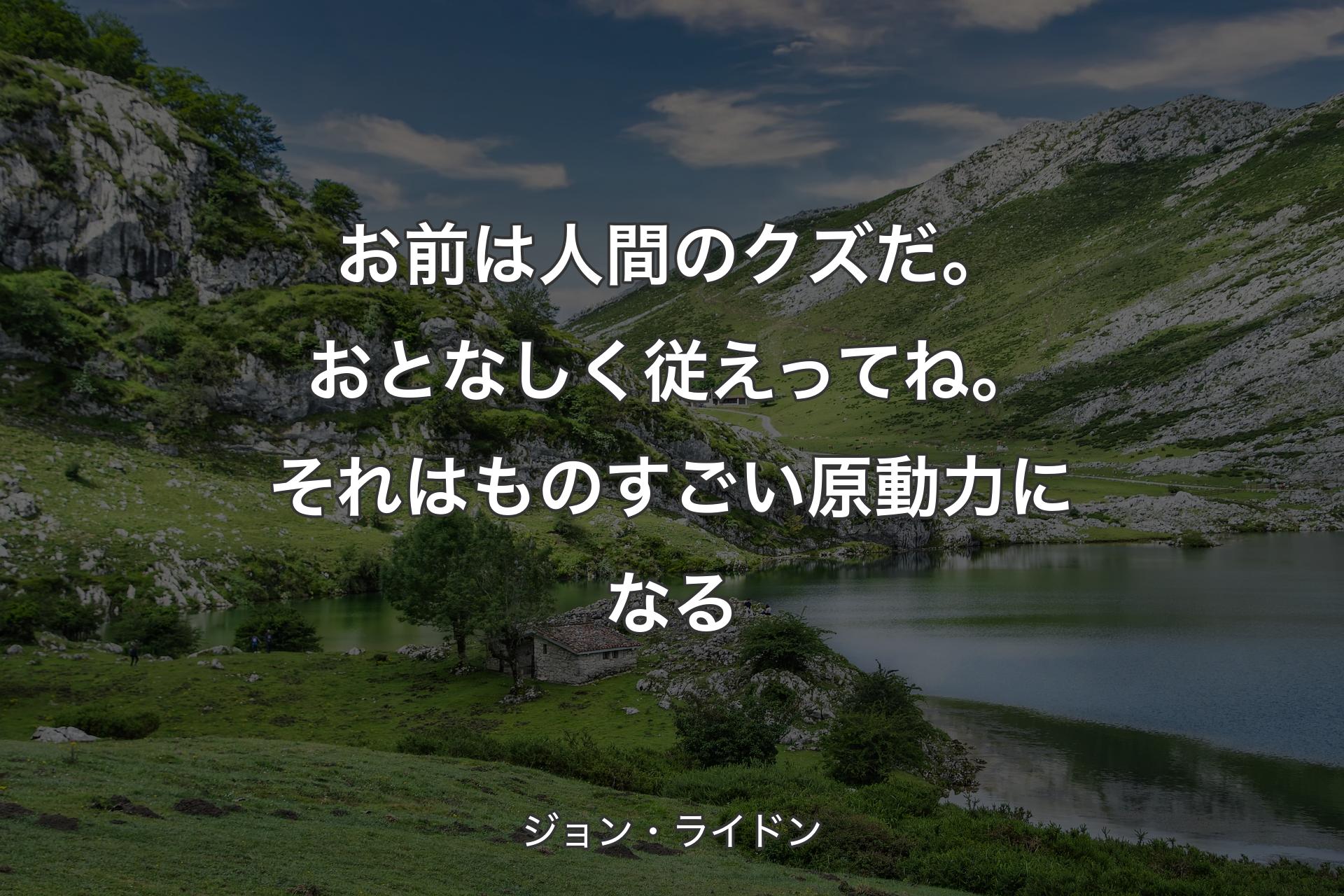 【背景1】お前は人間のクズだ。おとなしく従えってね。それはものすごい原動力になる - ジョン・ライドン