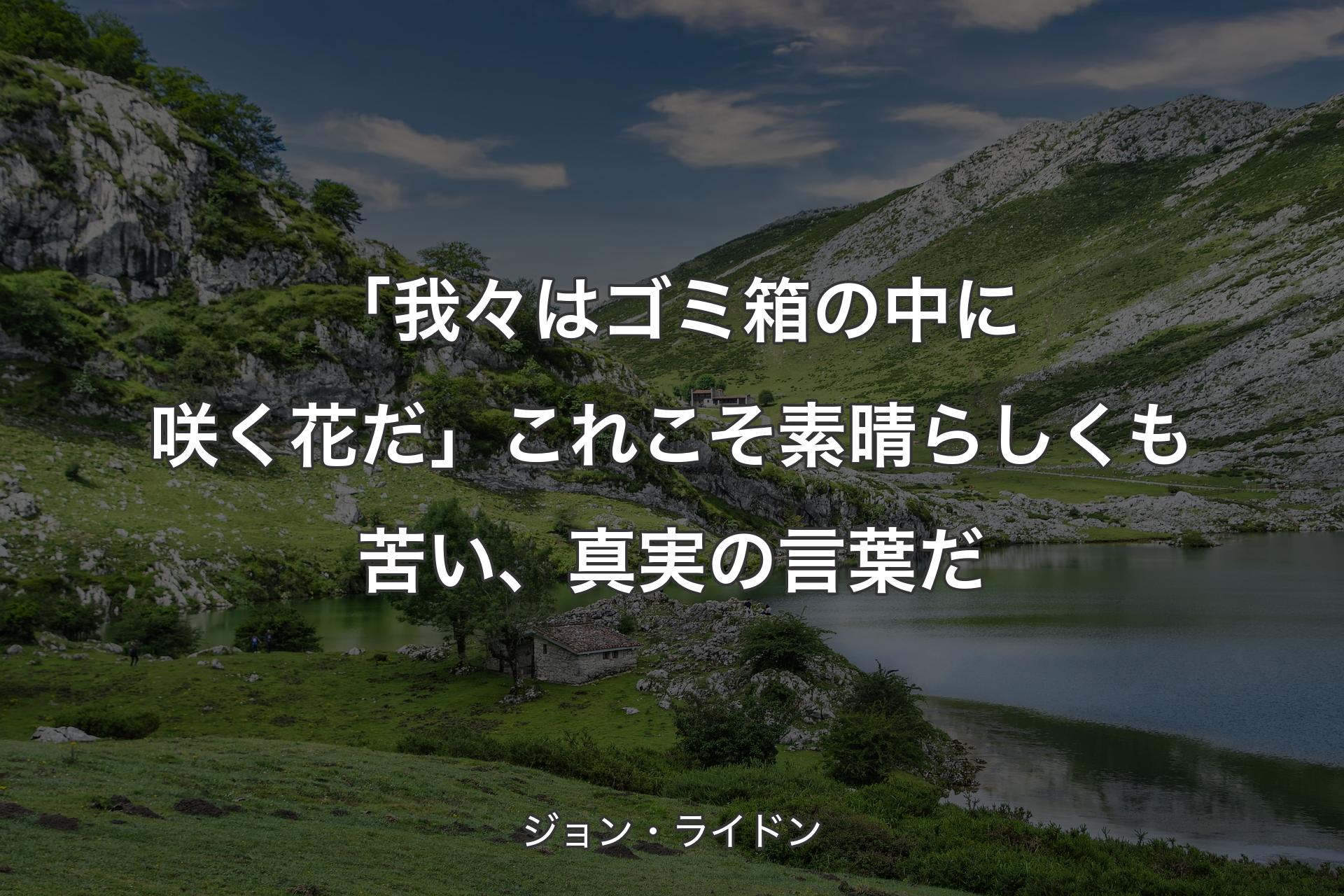 【背景1】「我々はゴミ箱の中に咲く花だ」これこそ素晴らしくも苦い、真実の言葉だ - ジョン・ライドン