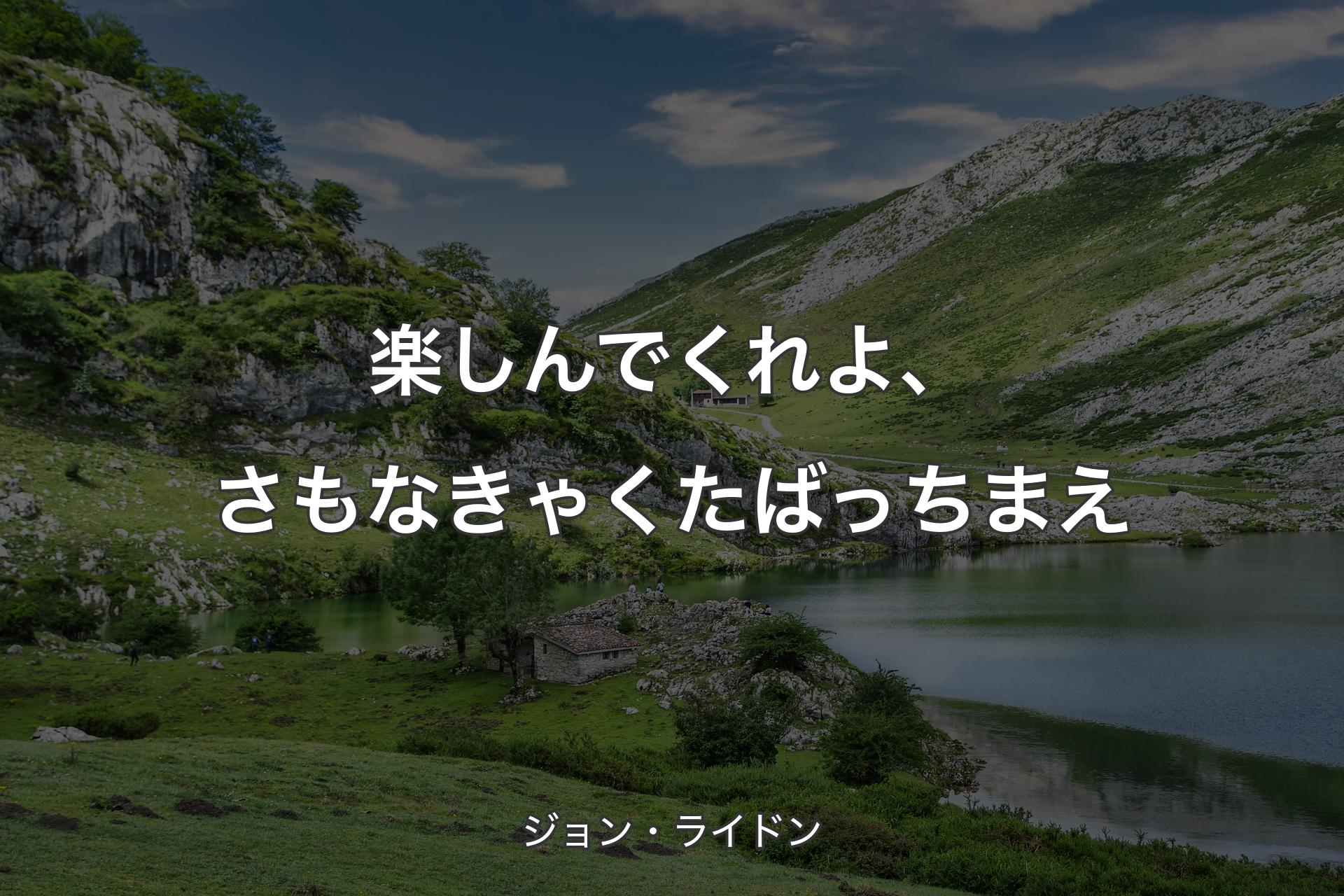 楽しんでくれよ、さもなきゃくたばっちまえ - ジョン・ライドン