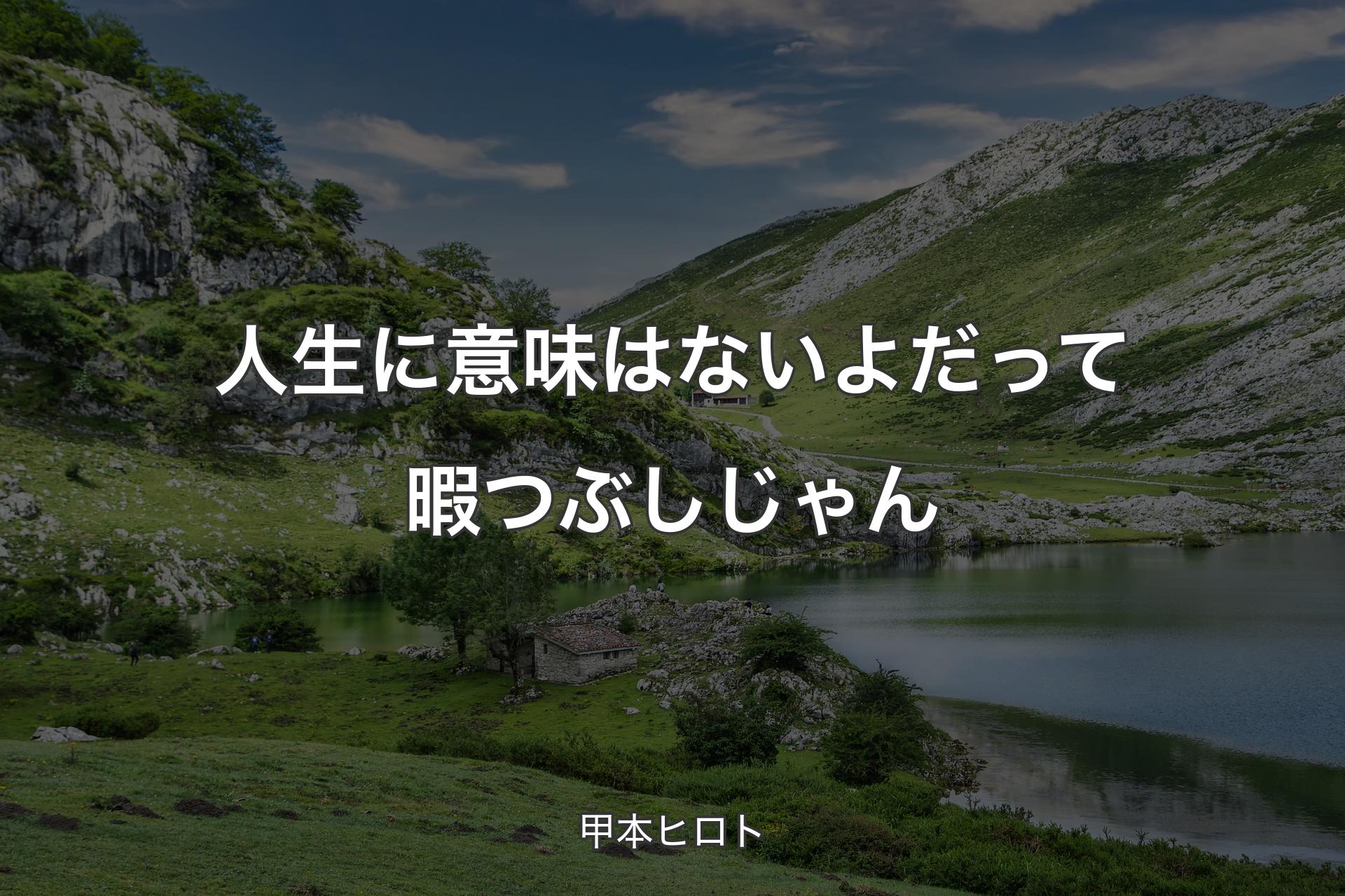 【背景1】人生に意味はないよ だって暇つぶしじゃん - 甲本ヒロト