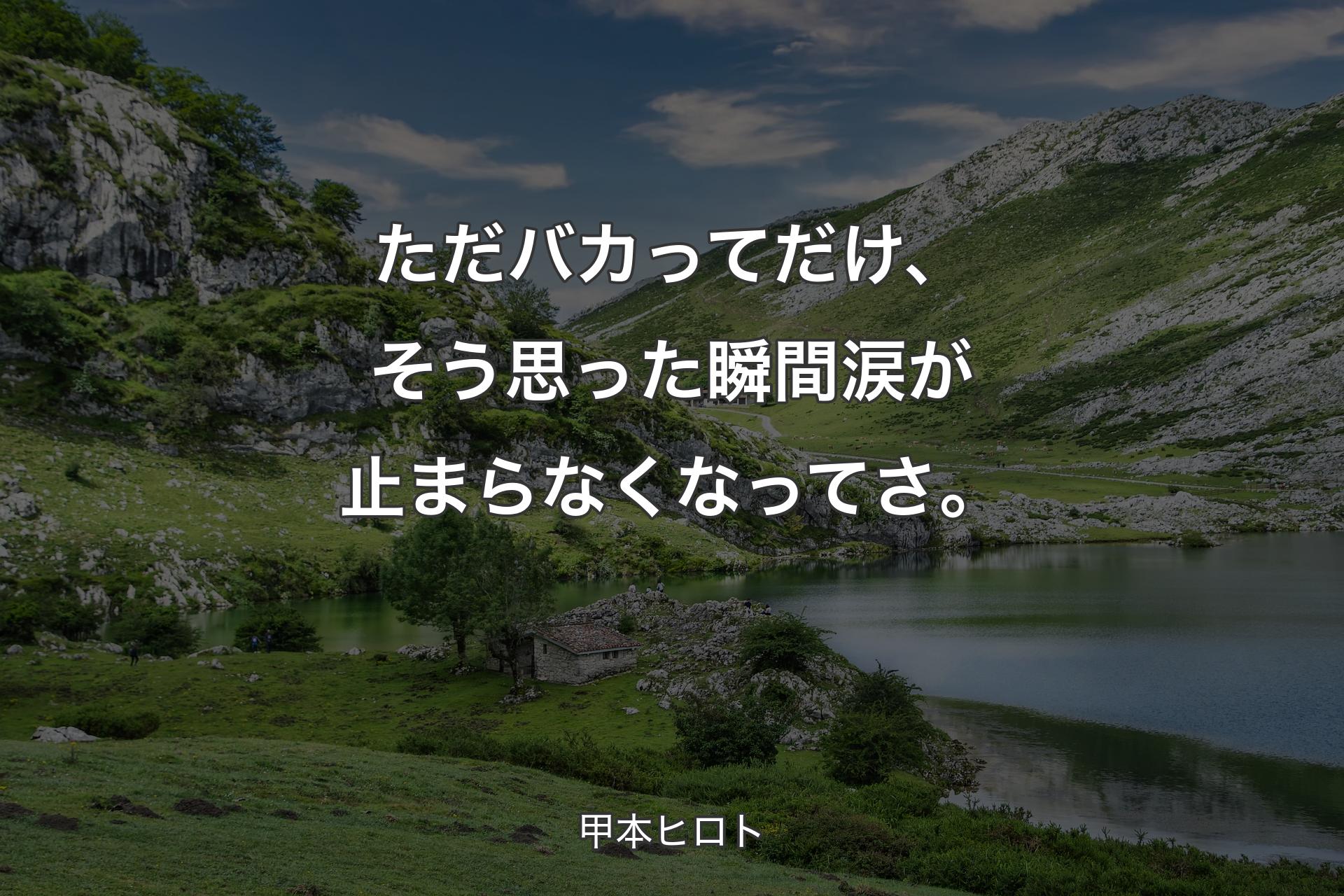 【背景1】ただバカってだけ、そう思った瞬間涙が止まらなくなってさ。 - 甲本ヒロト